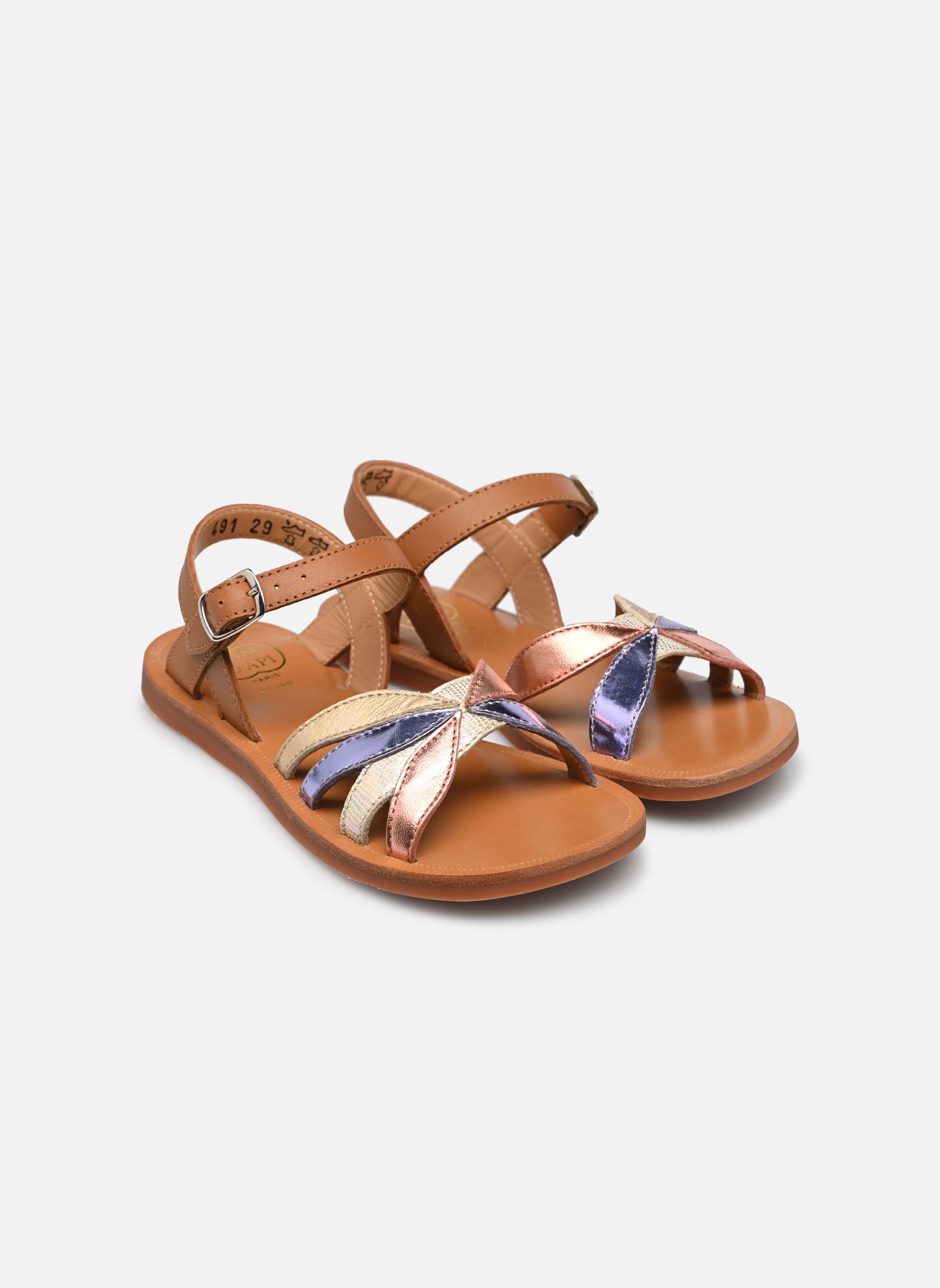 Sandales Plagette Oto fille multicolore Pom d Api Sandales Plagette Oto fille multicolore CAMEL-TERRA COTTA