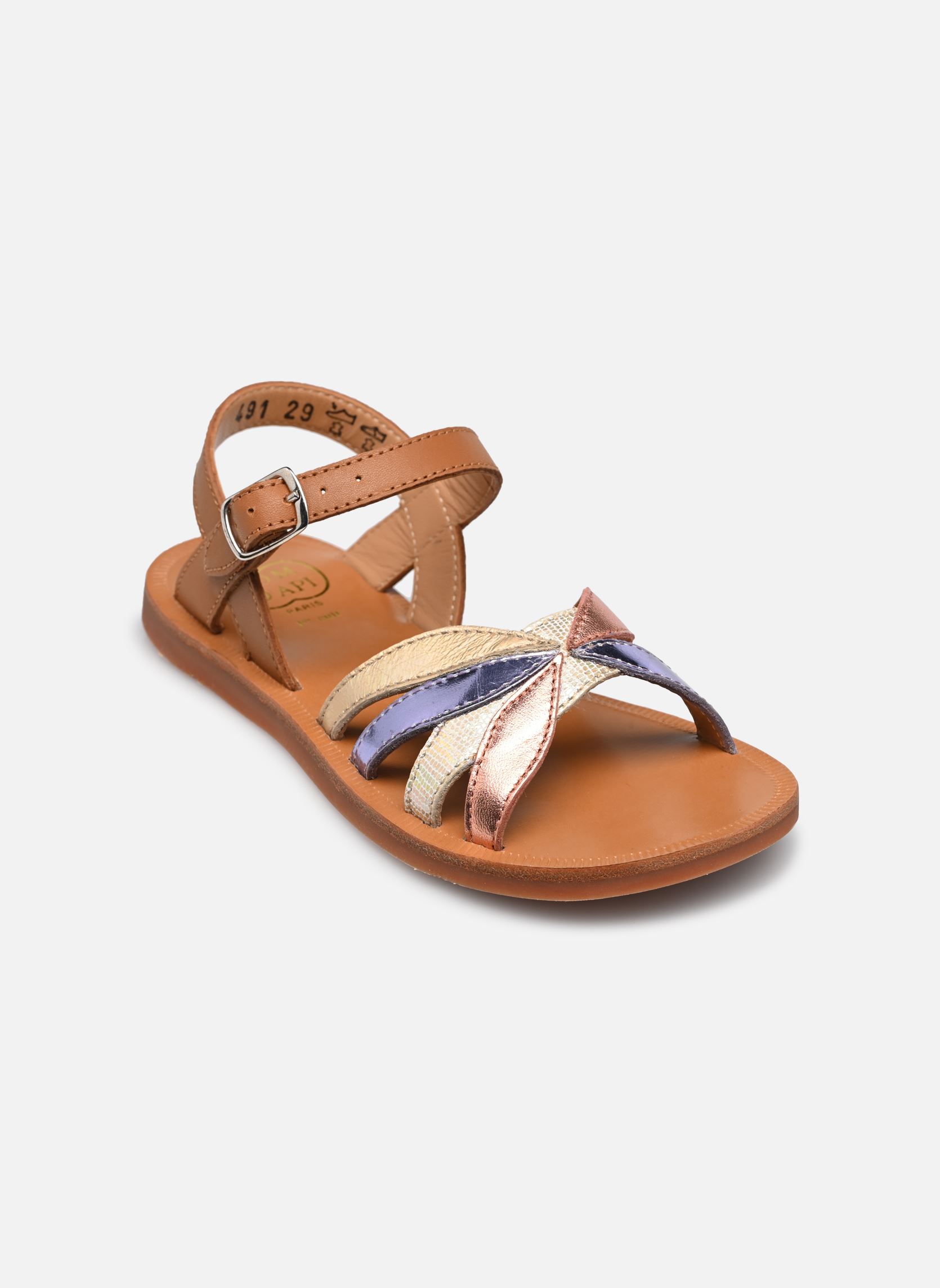 Sandales Plagette Oto fille multicolore Pom d Api Sandales Plagette Oto fille multicolore CAMEL-TERRA COTTA