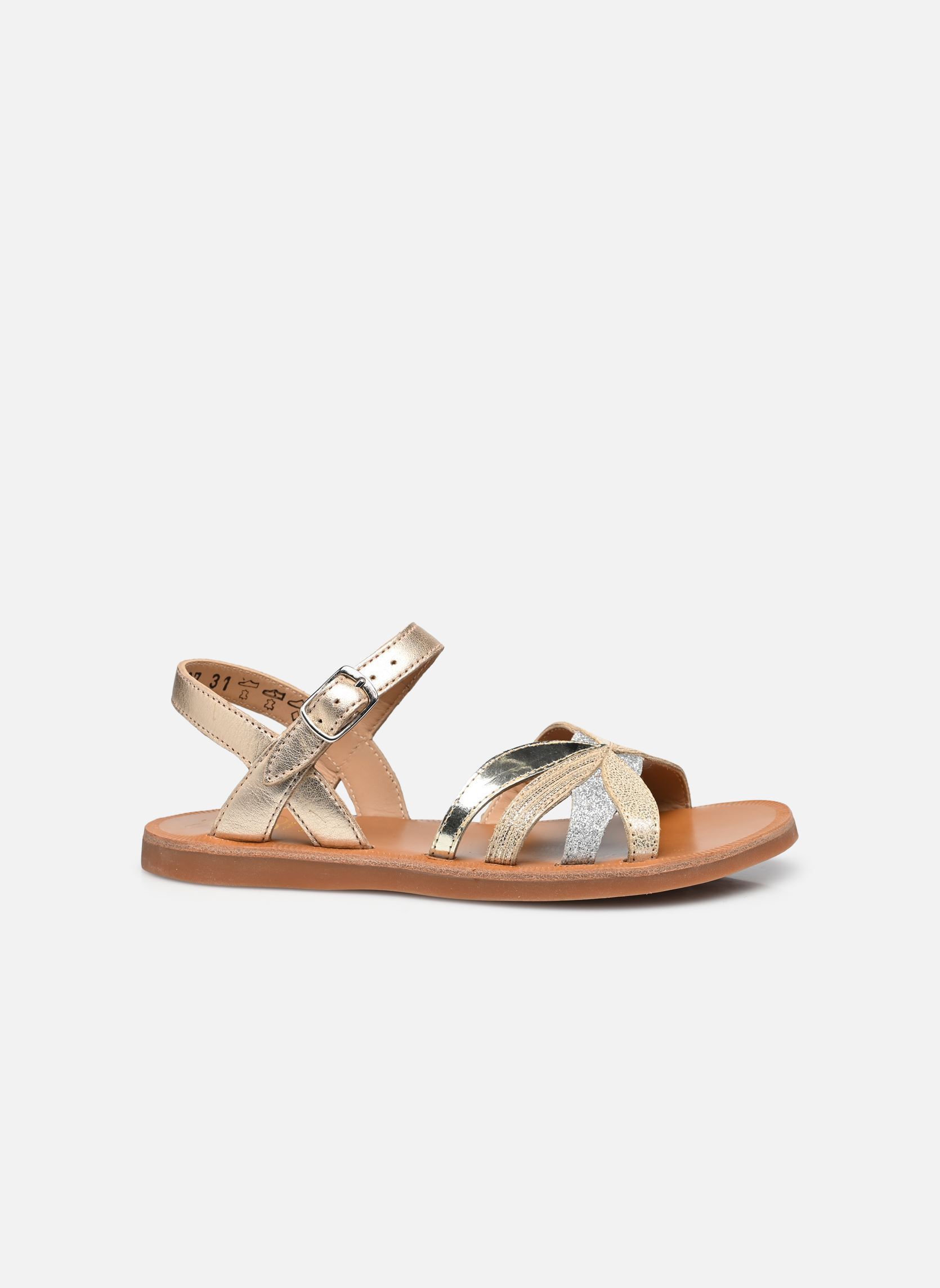 Sandalen Plagette Oto meisjes goud en brons Pom d Api Sandalen Plagette Oto meisjes goud en brons PLATINE-MULTI