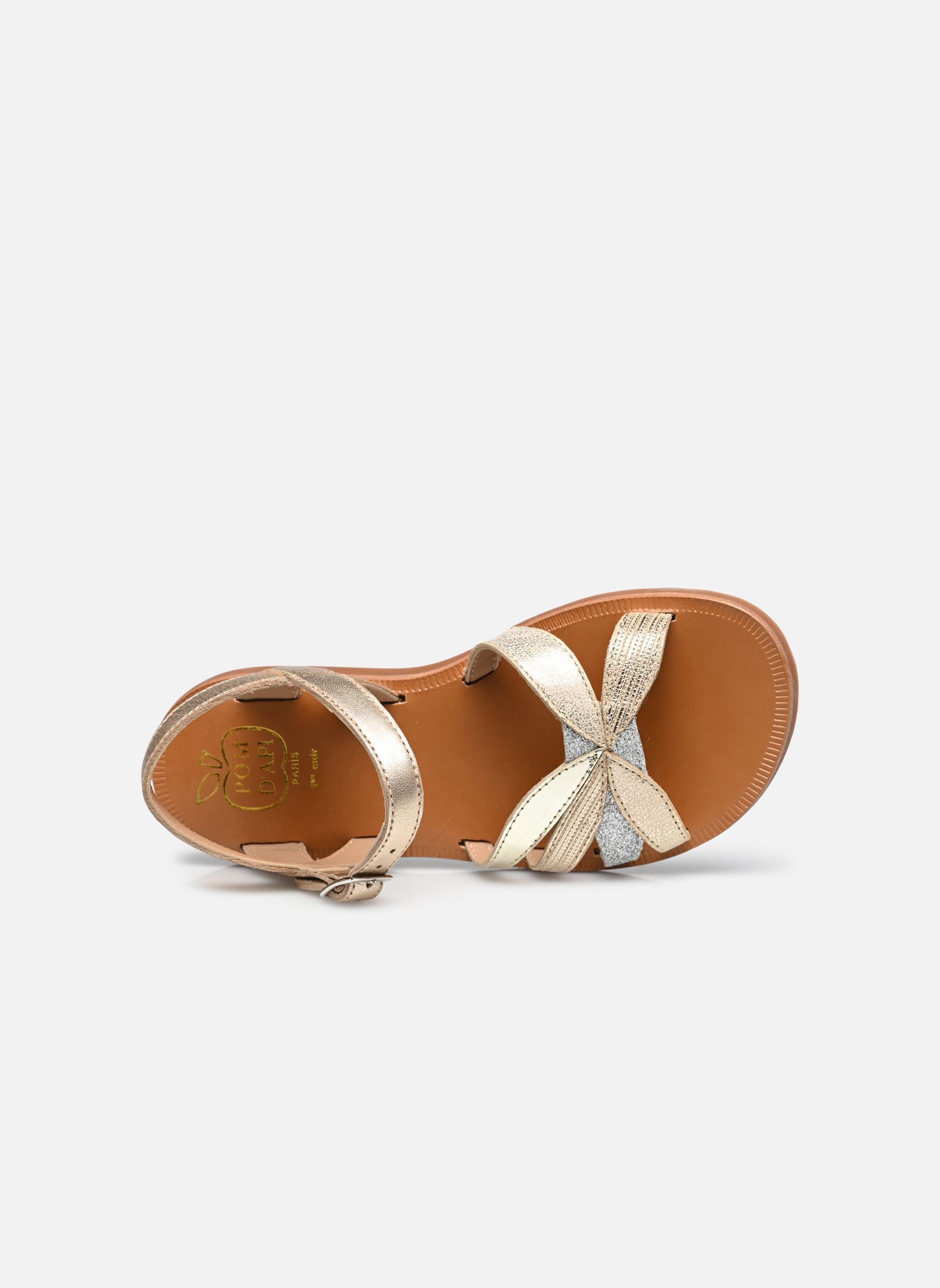 Sandalen Plagette Oto meisjes goud en brons Pom d Api Sandalen Plagette Oto meisjes goud en brons PLATINE-MULTI