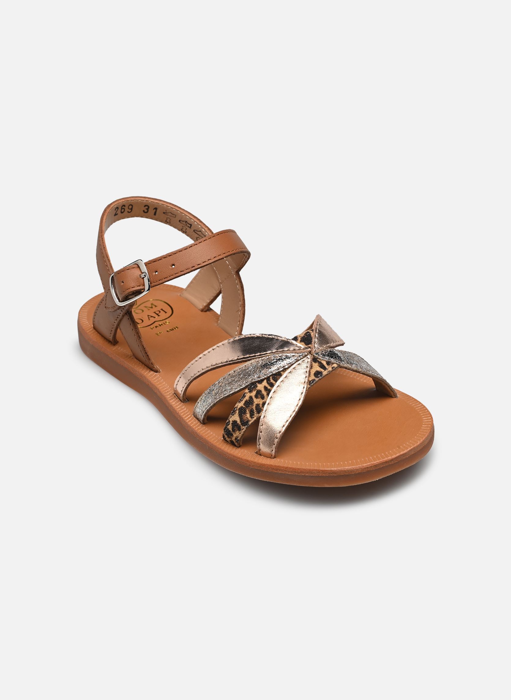 Sandalen Plagette Oto mädchen braun Pom d Api Sandalen Plagette Oto mädchen braun CAMEL-MULTI
