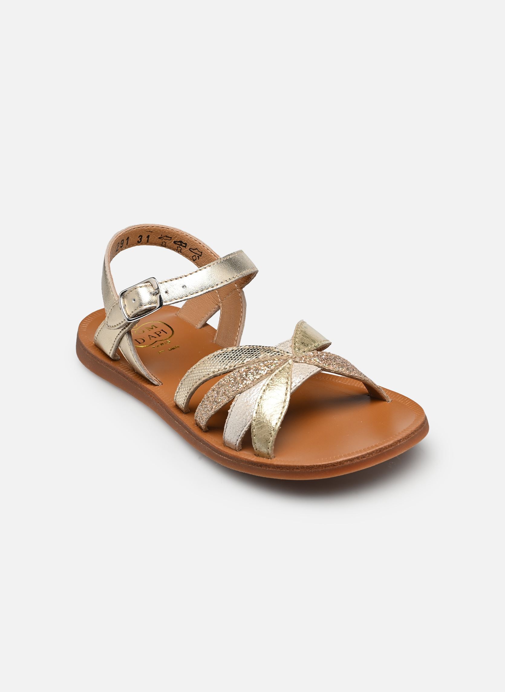 Sandales Plagette Oto fille or et bronze Pom d Api Sandales Plagette Oto fille or et bronze PLATINE-MULTI 2