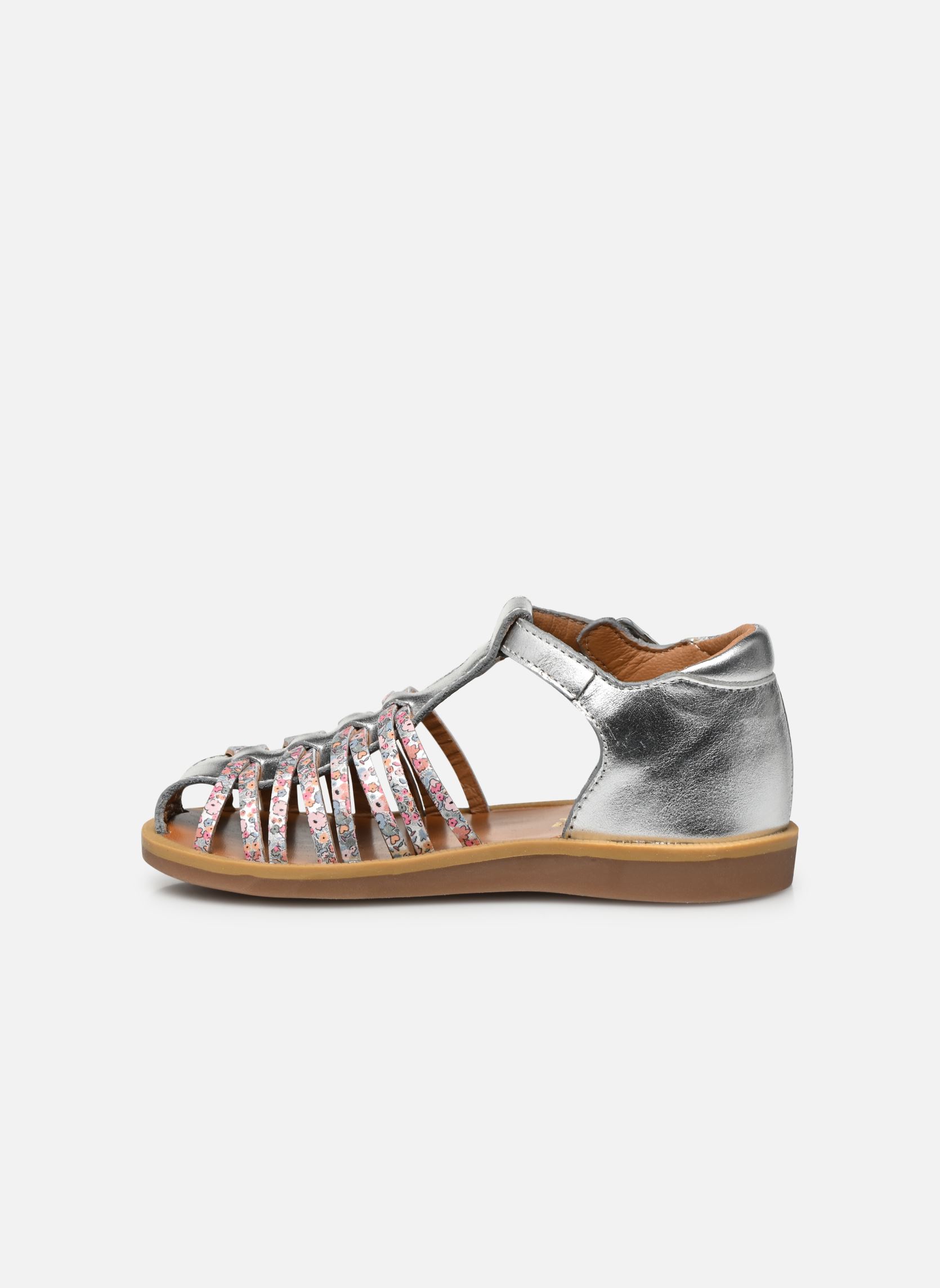 Sandalen Poppy Royal mädchen silber Pom d Api Sandalen Poppy Royal mädchen silber PLATINE