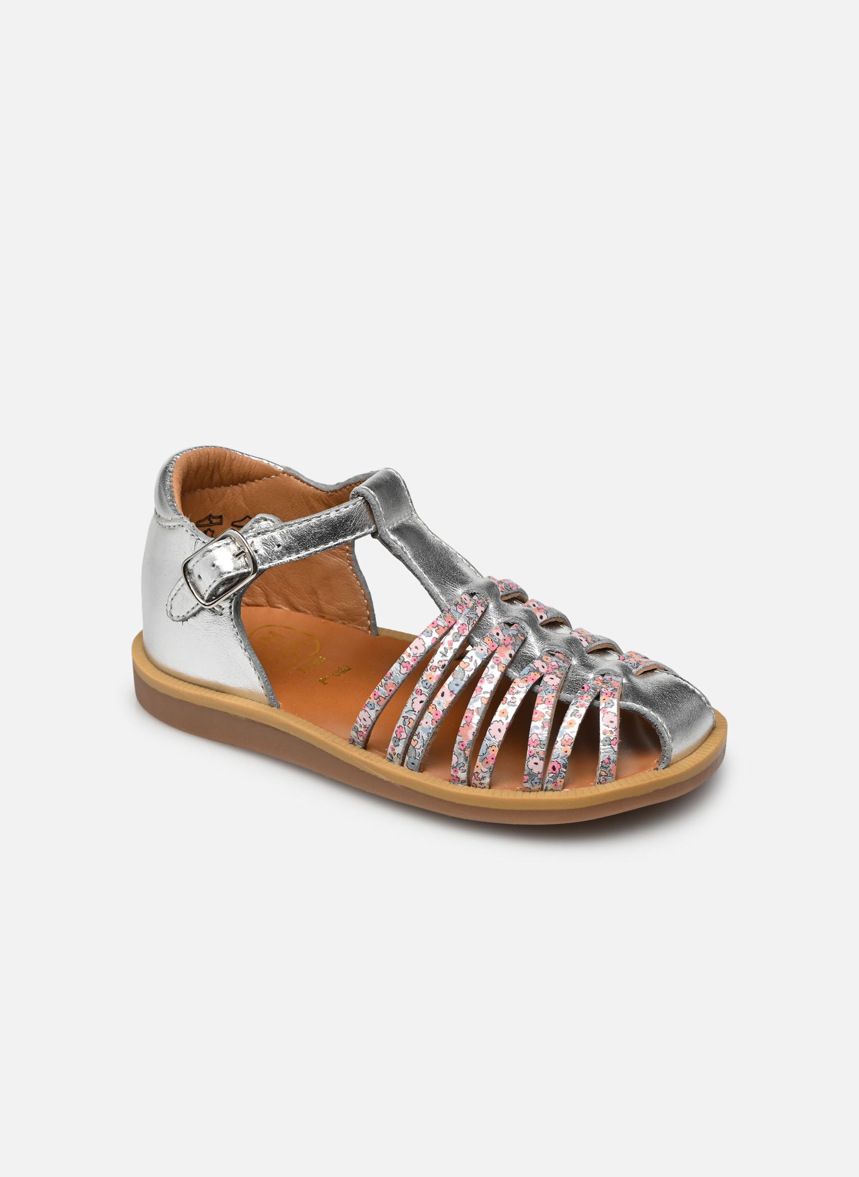 Sandalen Poppy Royal mädchen silber Pom d Api Sandalen Poppy Royal mädchen silber PLATINE