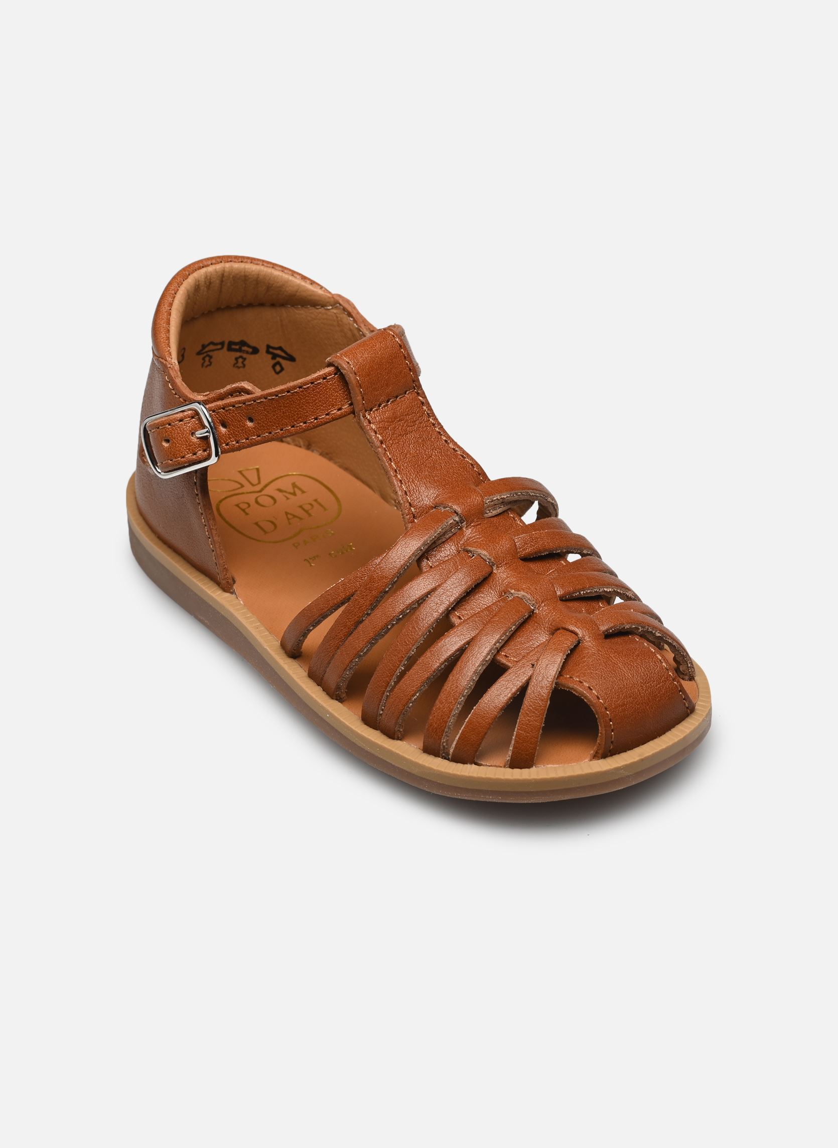 Sandales Poppy Royal fille marron Pom d Api Sandales Poppy Royal fille marron CAMEL