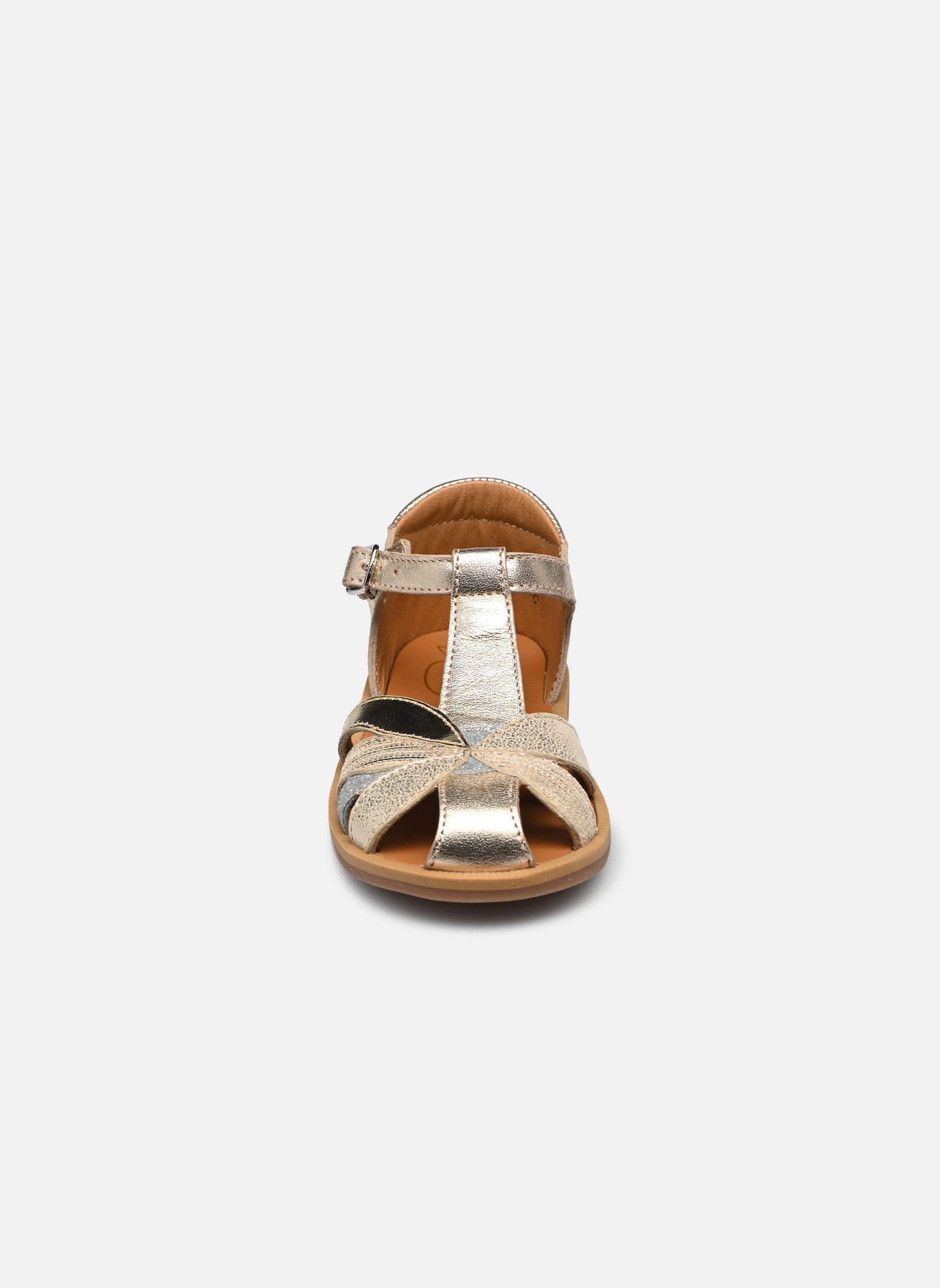 Sandalias Poppy Oto niña oro y bronce Pom d Api Sandalias Poppy Oto niña oro y bronce PLATINE