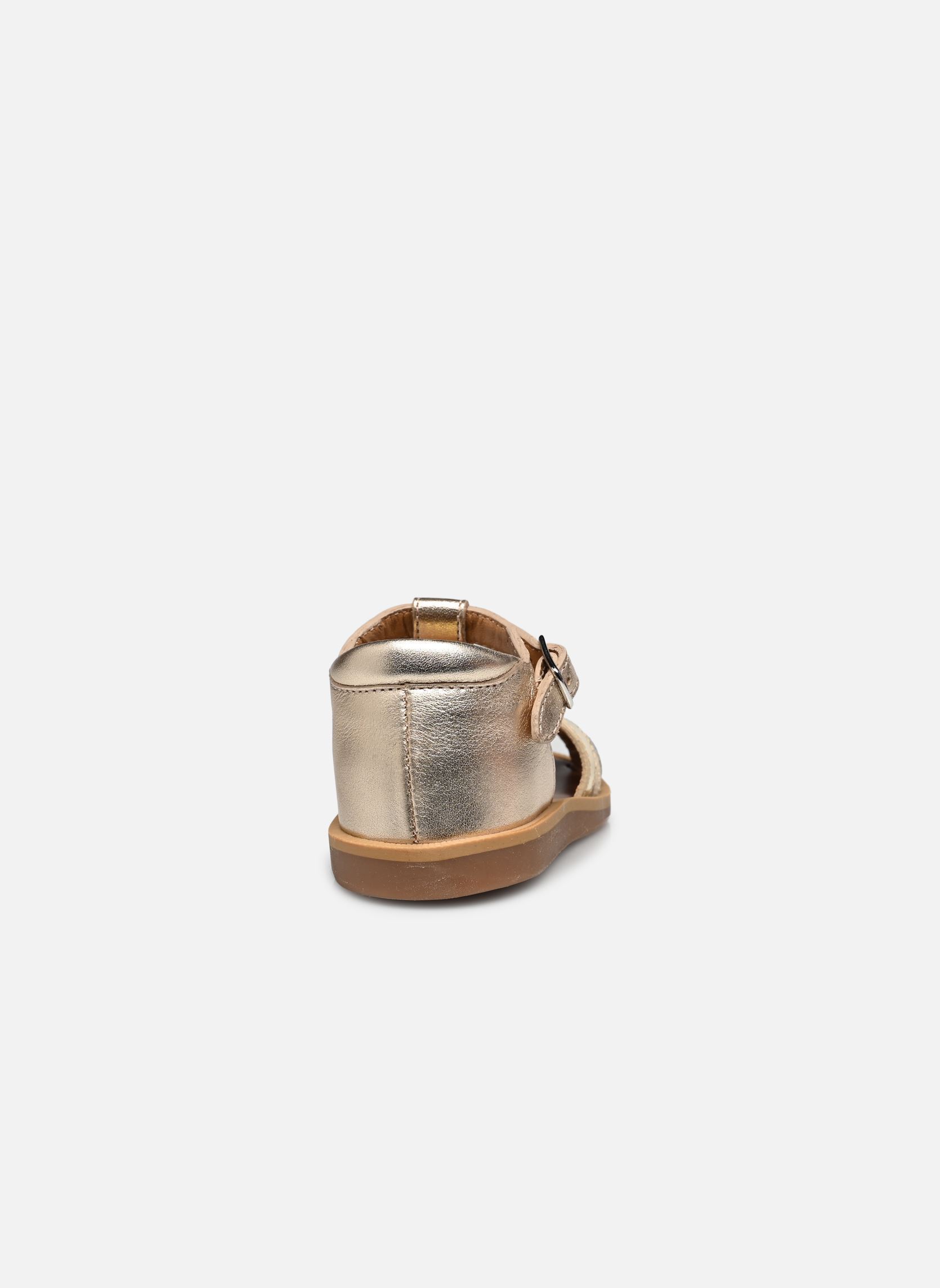 Sandalias Poppy Oto niña oro y bronce Pom d Api Sandalias Poppy Oto niña oro y bronce PLATINE