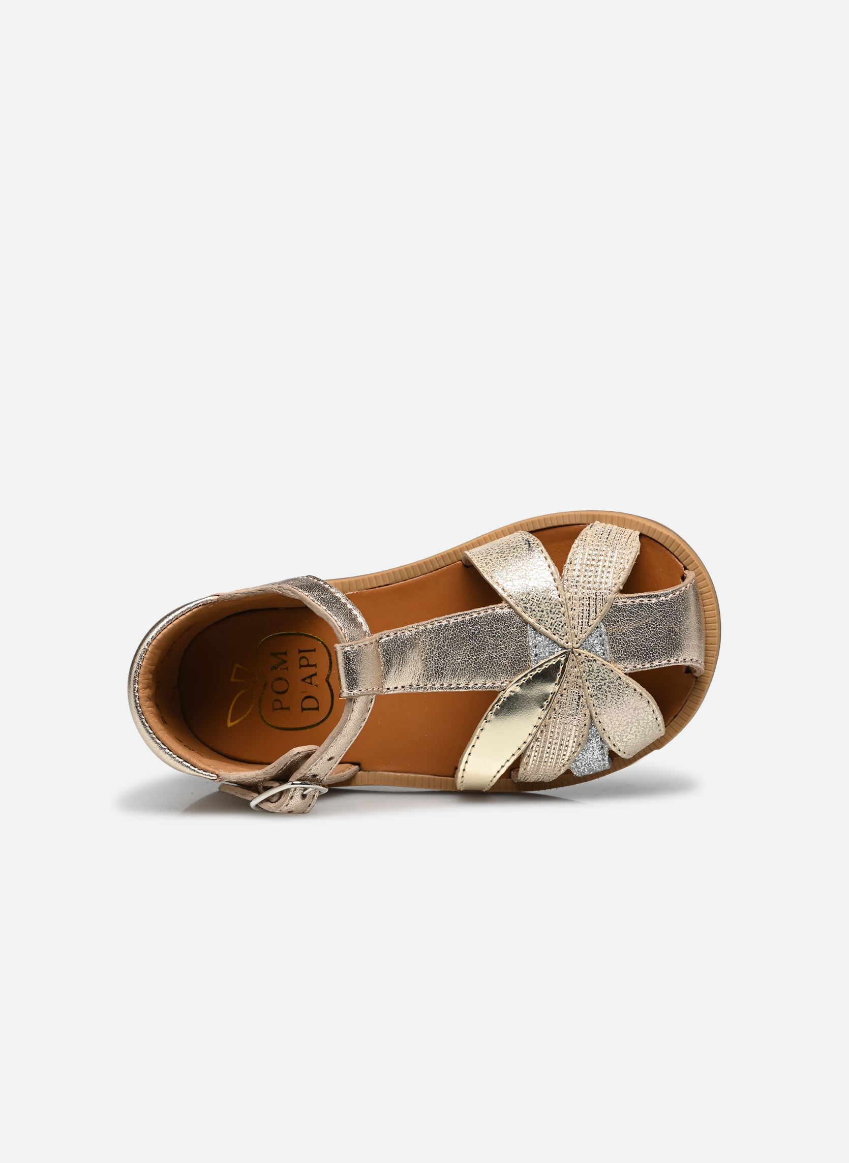 Sandalias Poppy Oto niña oro y bronce Pom d Api Sandalias Poppy Oto niña oro y bronce PLATINE