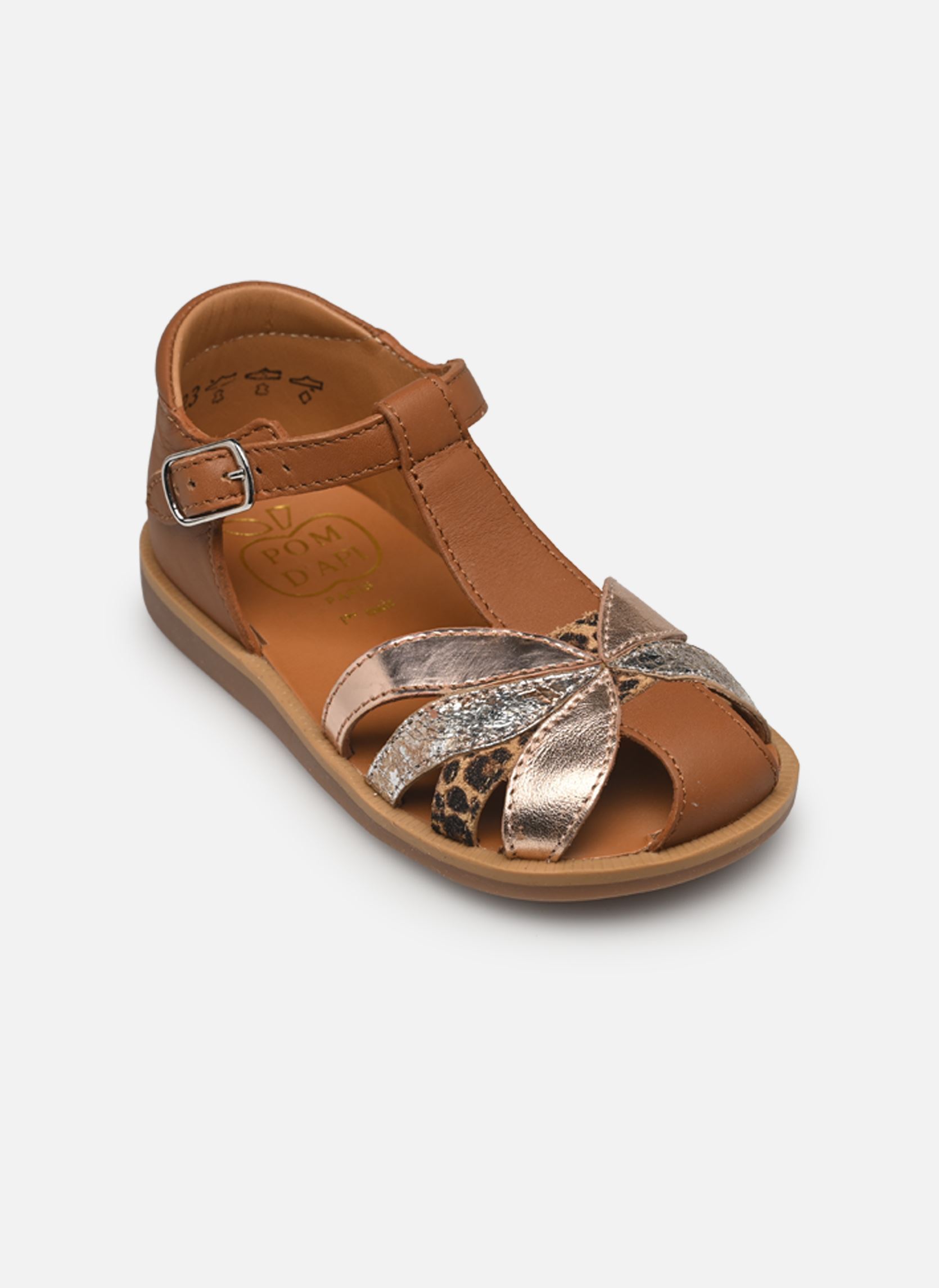 Sandali Poppy Oto bambina marrone Pom d Api Sandali Poppy Oto bambina marrone CAMEL