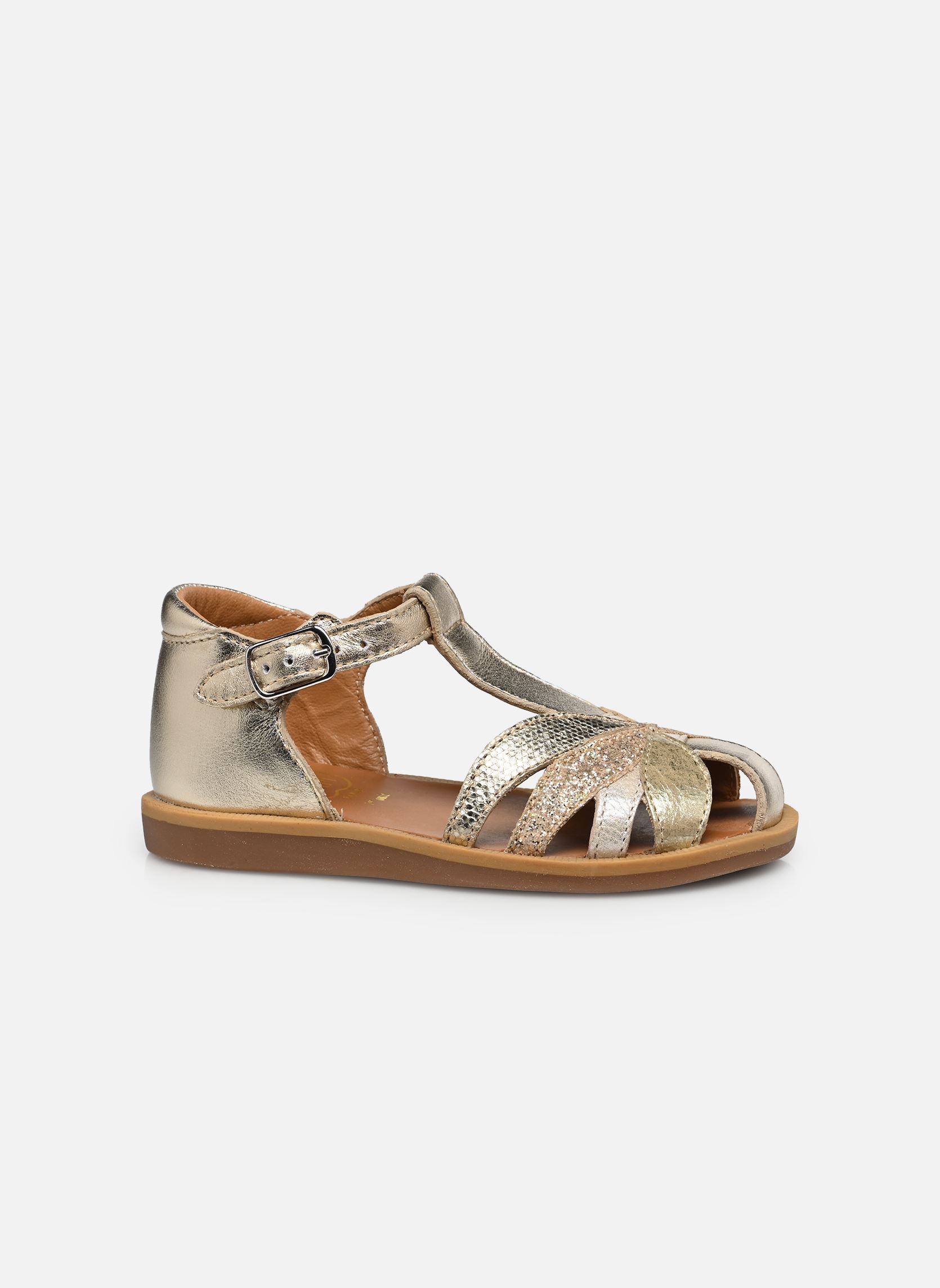 Sandales Poppy Oto fille or et bronze Pom d Api Sandales Poppy Oto fille or et bronze PLATINE-MULTI