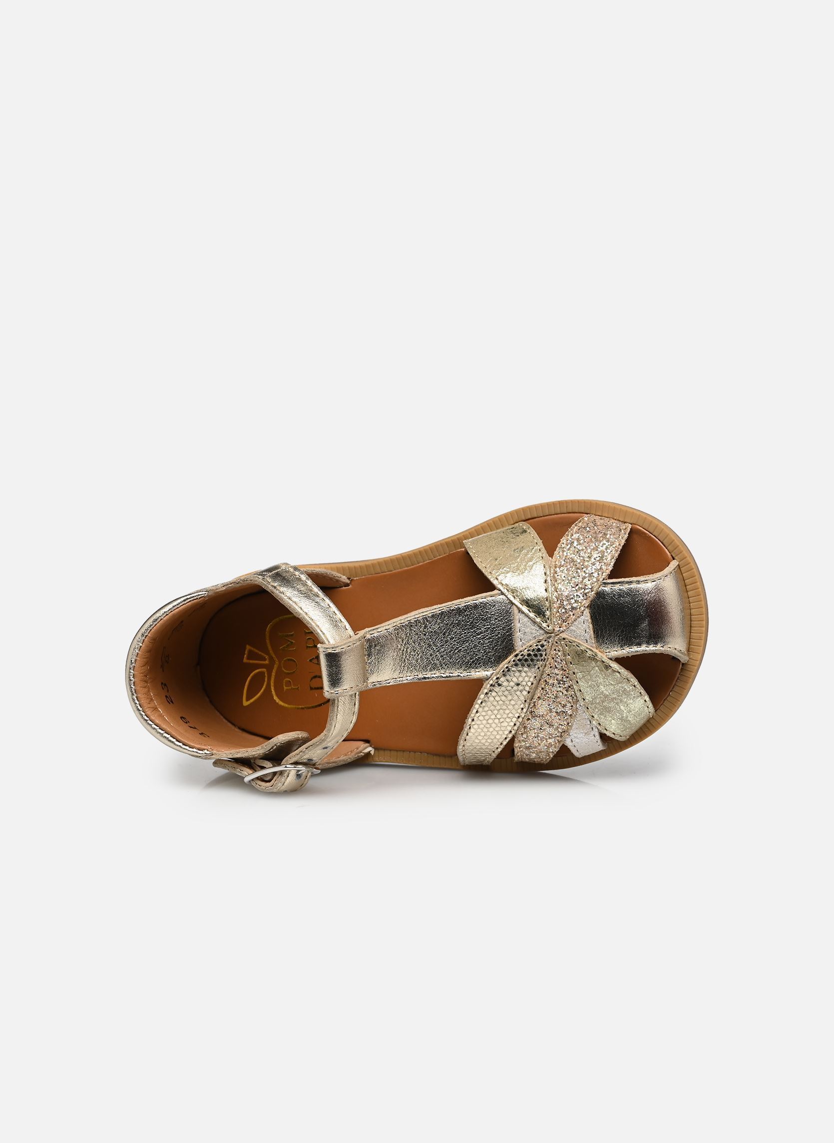 Sandales Poppy Oto fille or et bronze Pom d Api Sandales Poppy Oto fille or et bronze PLATINE-MULTI