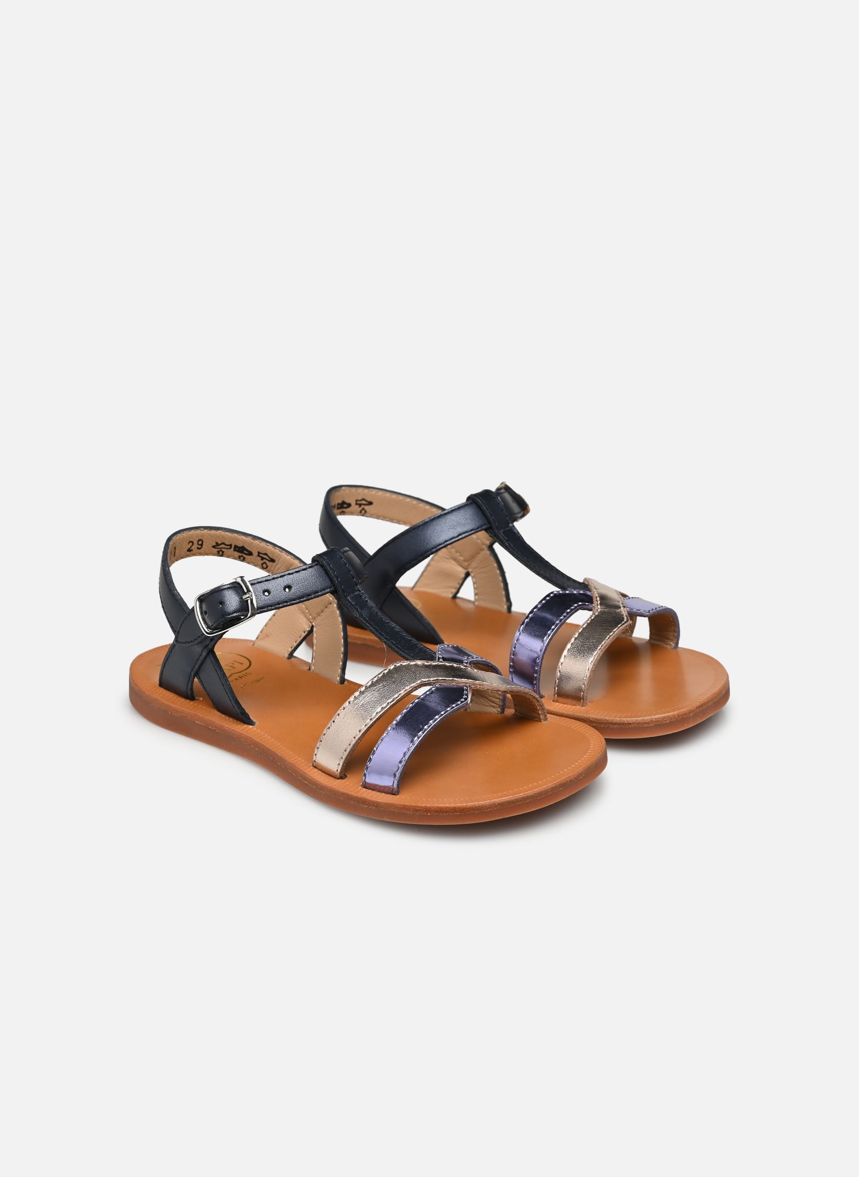 Sandales Plagette Salome Tek fille bleu Pom d Api Sandales Plagette Salome Tek fille bleu MARINE
