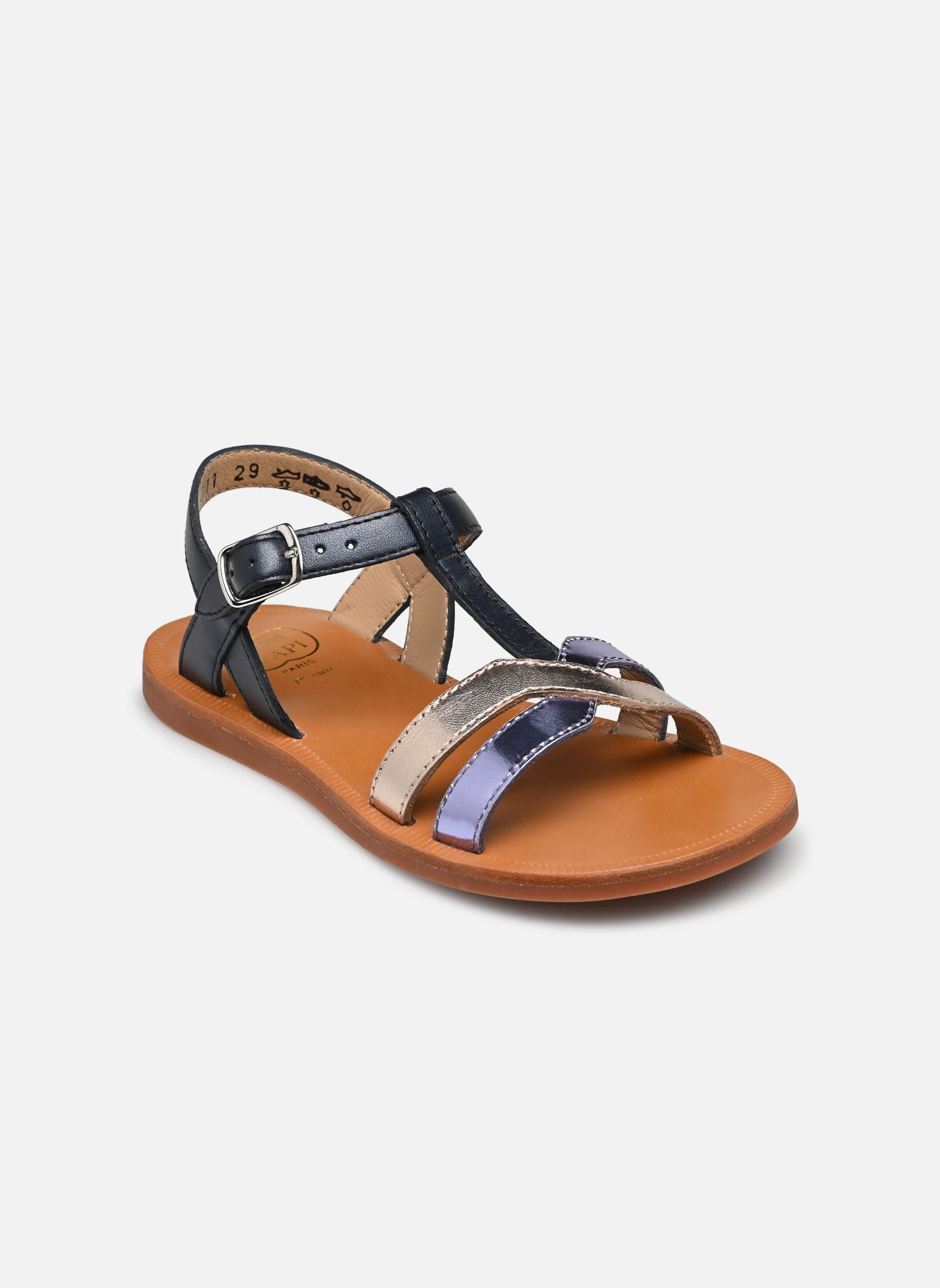 Sandales Plagette Salome Tek fille bleu Pom d Api Sandales Plagette Salome Tek fille bleu MARINE