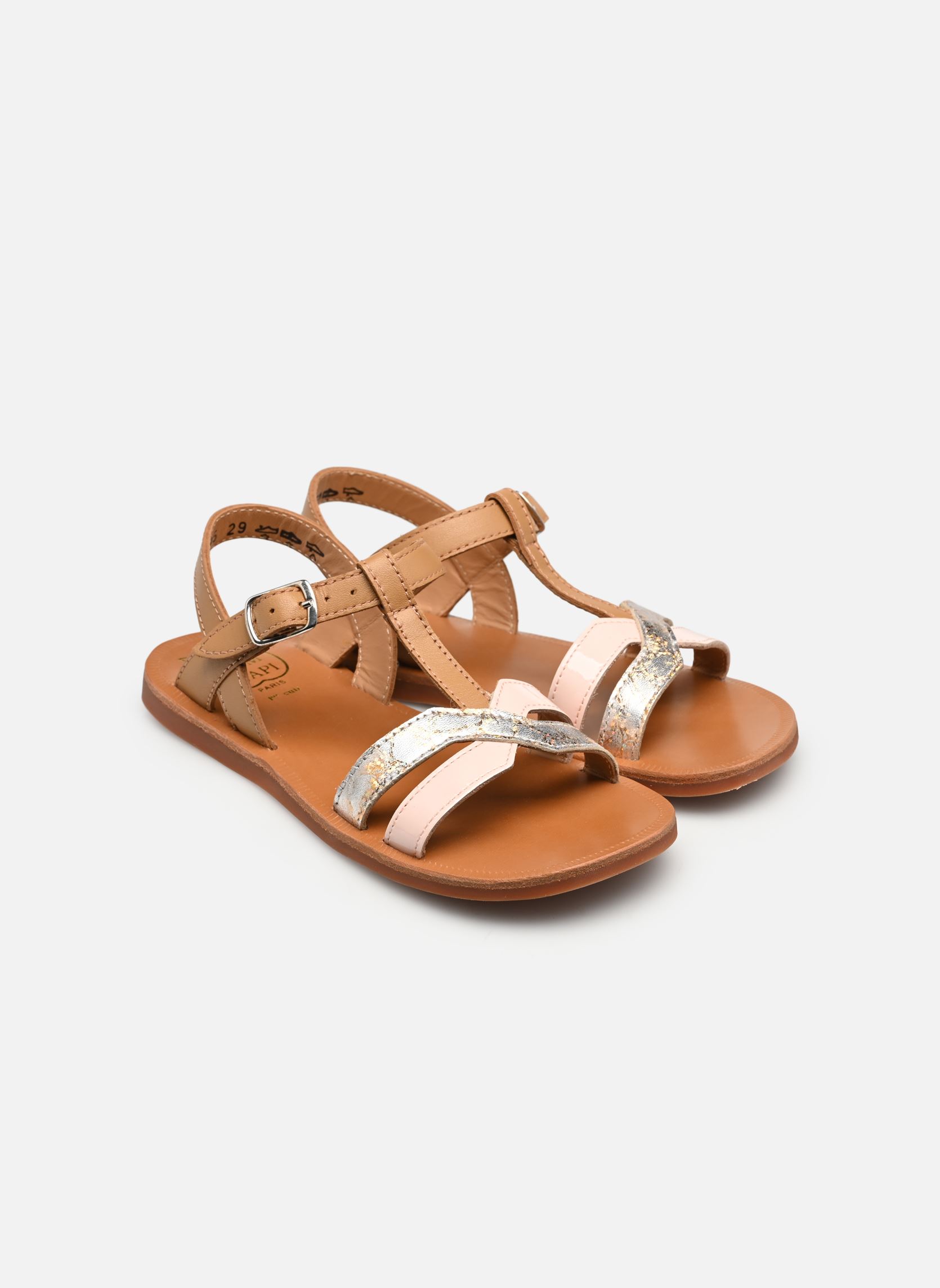 Sandalen Plagette Salome Tek mädchen braun Pom d Api Sandalen Plagette Salome Tek mädchen braun LIGHT CAMEL