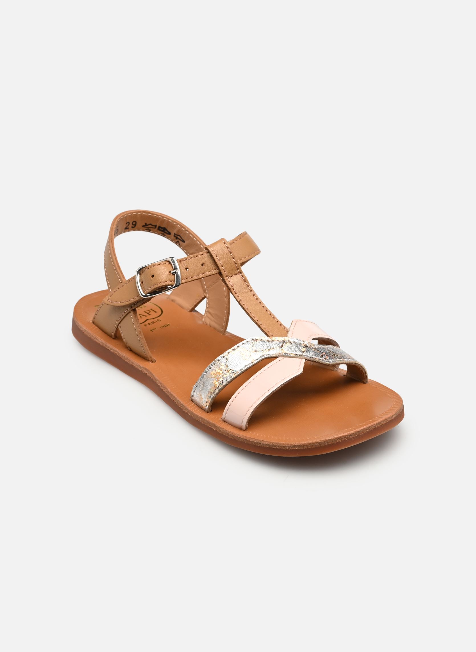 Sandalen Plagette Salome Tek mädchen braun Pom d Api Sandalen Plagette Salome Tek mädchen braun LIGHT CAMEL