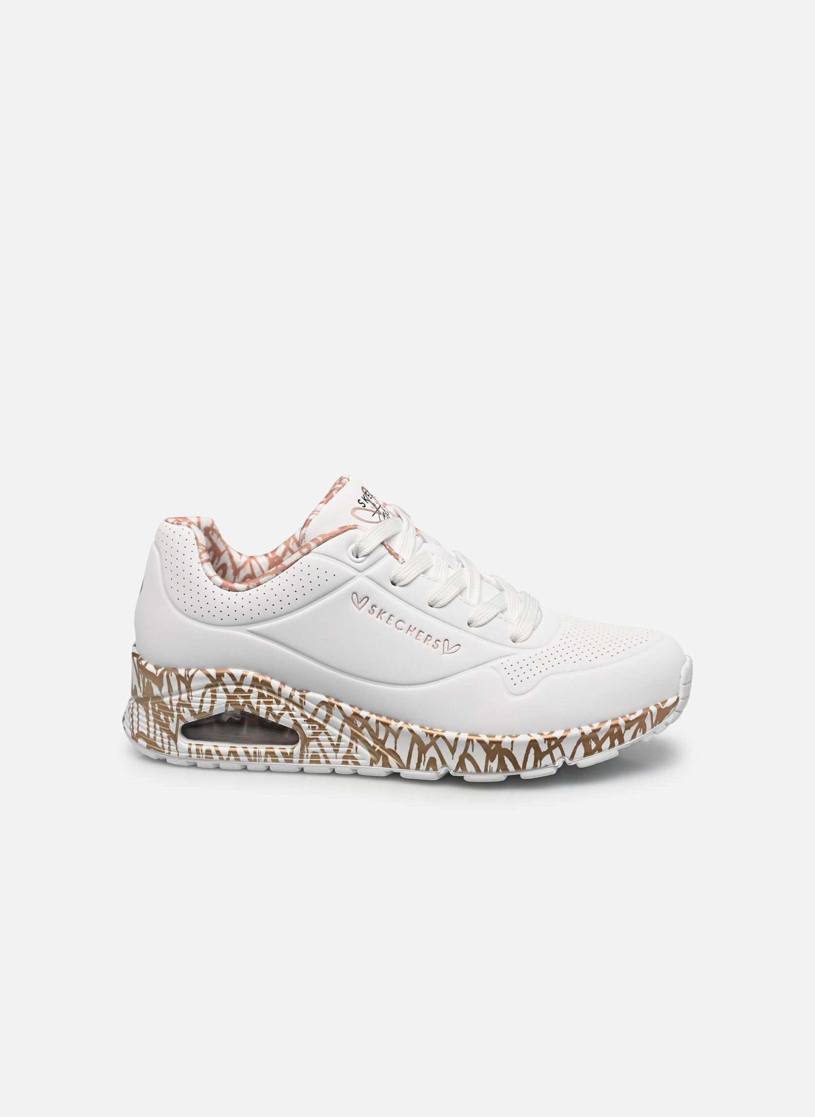 Niedrige Sneaker Uno - Loving Love Goldcrown damen weiß Skechers Niedrige Sneaker Uno - Loving Love Goldcrown damen weiß WTRG