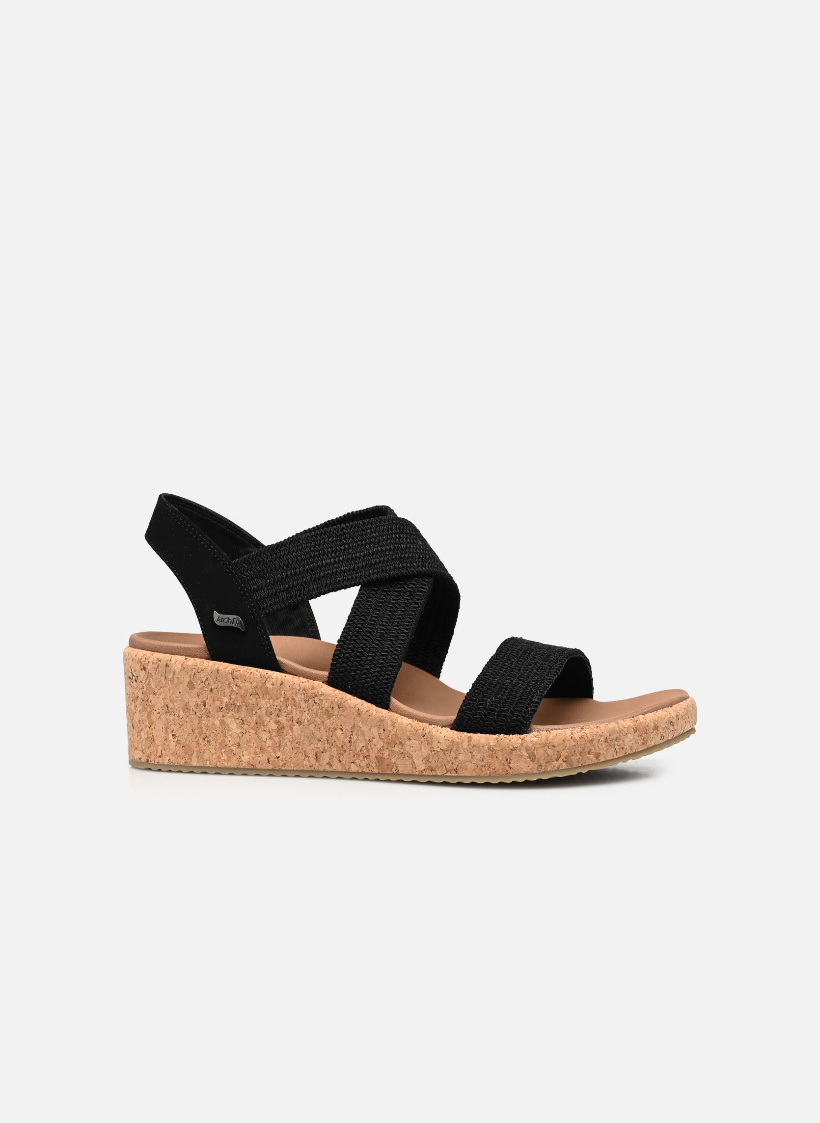 Keil- und Plateausandalen Arch Fit Beverlee - Love Stay damen schwarz Skechers Keil- und Plateausandalen Arch Fit Beverlee - Love Stay damen schwarz BLK