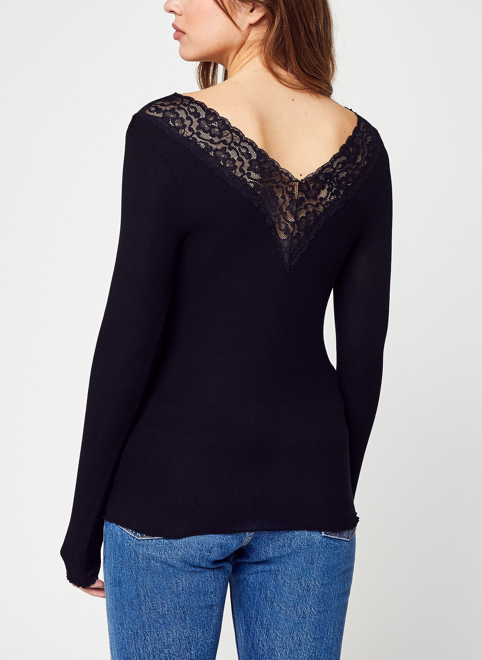 Tee-shirts Pcsiri Ls Top Noos femme noir Pieces Tee-shirts Pcsiri Ls Top Noos femme noir Black