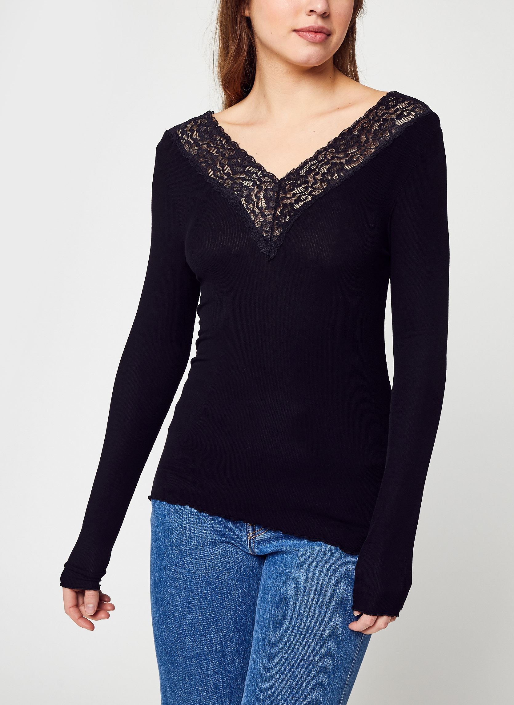 Tee-shirts Pcsiri Ls Top Noos femme noir Pieces Tee-shirts Pcsiri Ls Top Noos femme noir Black