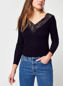 Tee-shirts Pcsiri Ls Top Noos femme noir