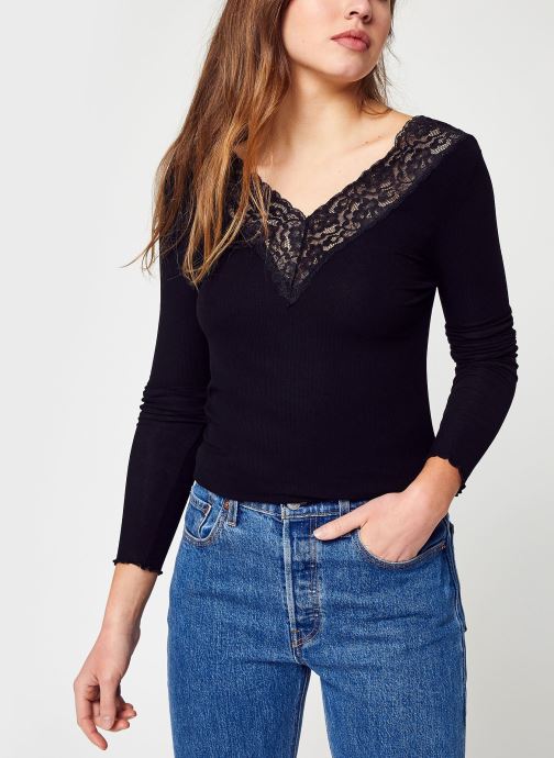 Pieces Tee-shirts Pcsiri Ls Top Noos femme noir