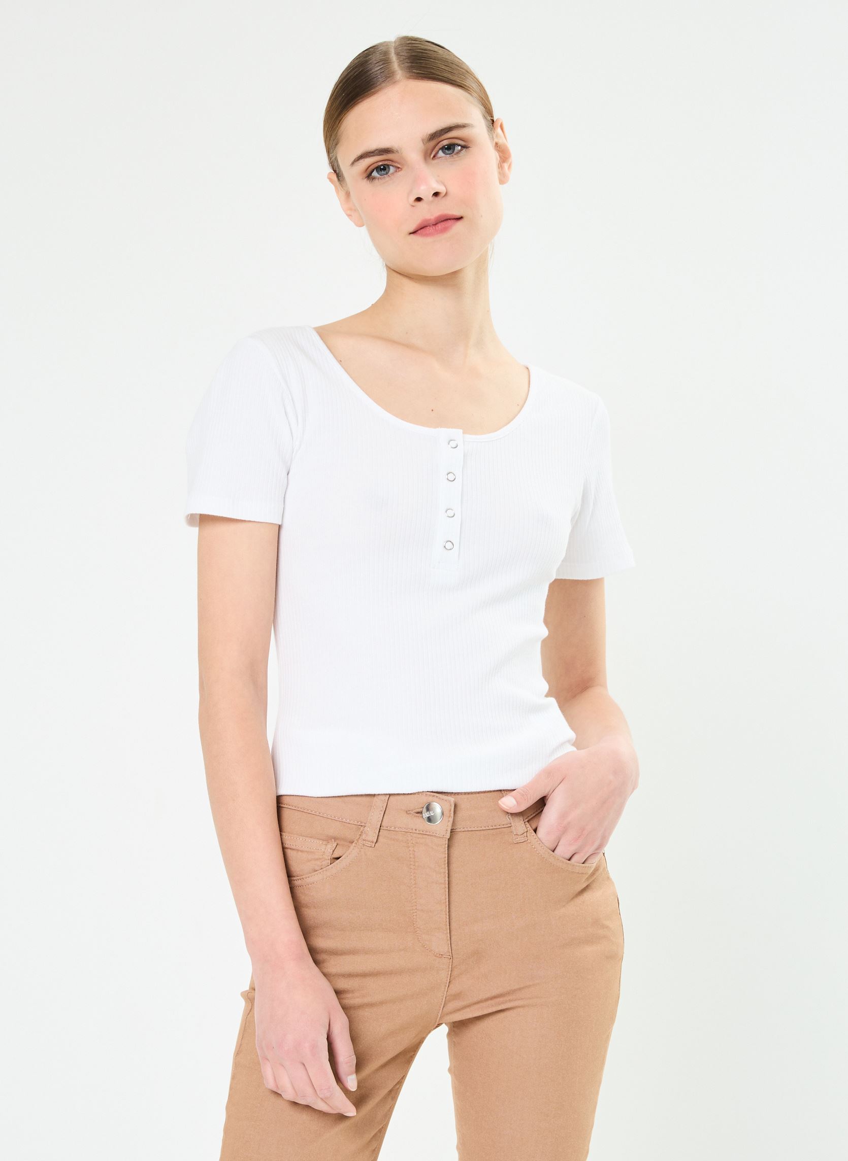 Tee-shirts Pckitte Ss Top Noos Bc femme blanc Pieces Tee-shirts Pckitte Ss Top Noos Bc femme blanc BRIGHT WHITE