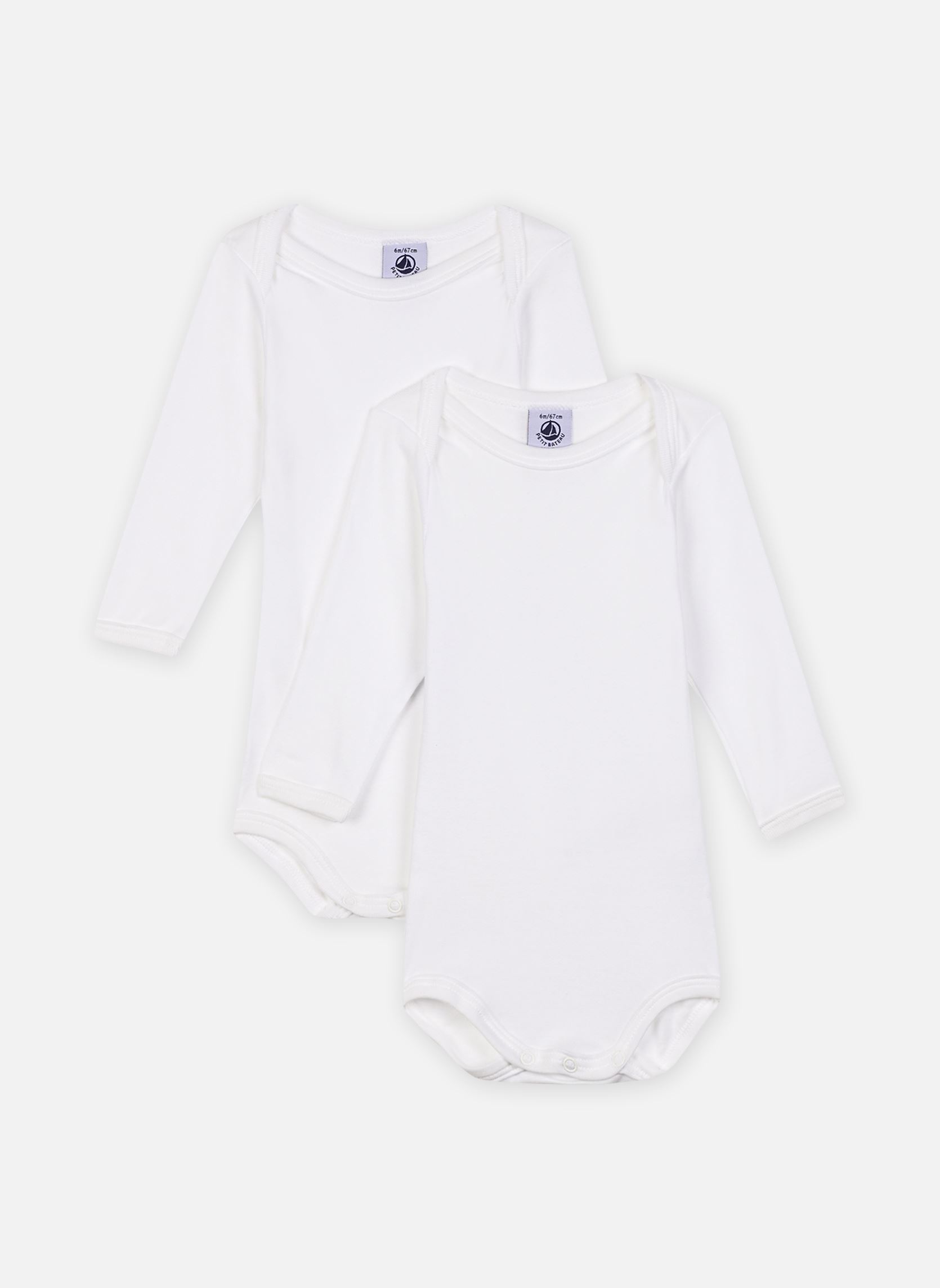 Vêtements Petit Bateau Lot de 2 Bodies Manches Longues Unis pour Accessoires