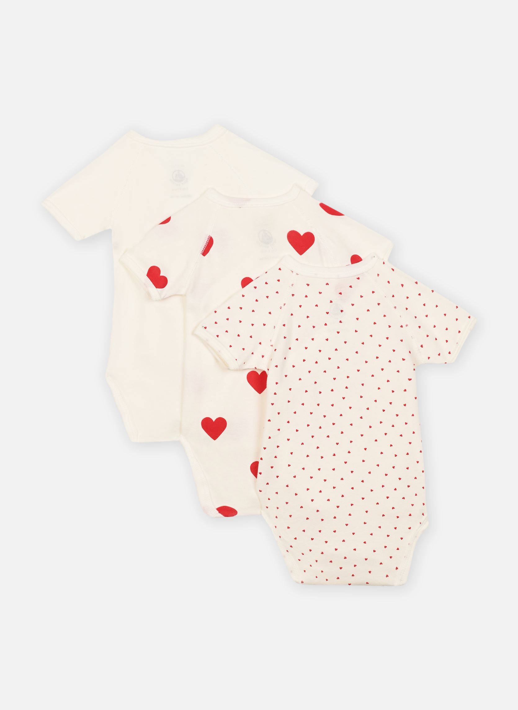 Bodys Lot de 3 Bodies Croisés Manches Courtes weiß Petit Bateau Bodys Lot de 3 Bodies Croisés Manches Courtes weiß VARIANTE 1