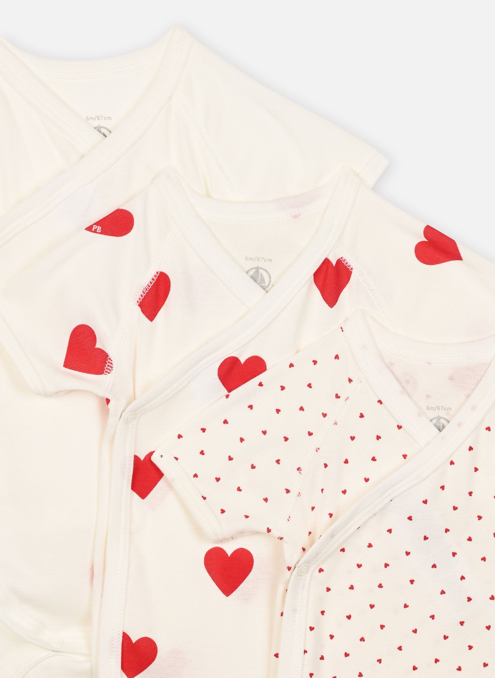 Rompertje Petit Bateau 3 Bodies Us Ml Wit Petit (Set van 3