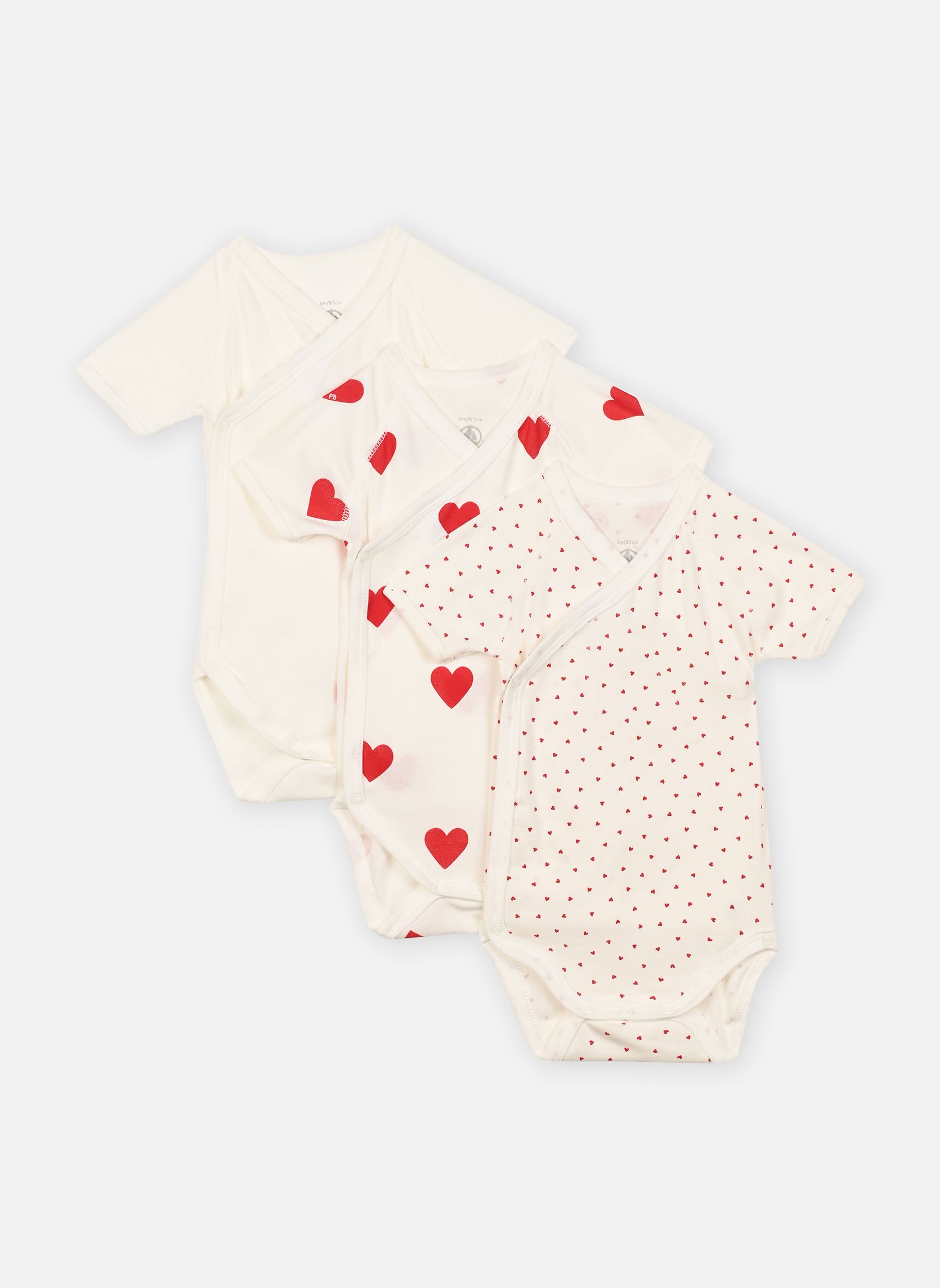 Vêtements Petit Bateau Lot de 3 Bodies Croisés Manches Courtes pour Accessoires
