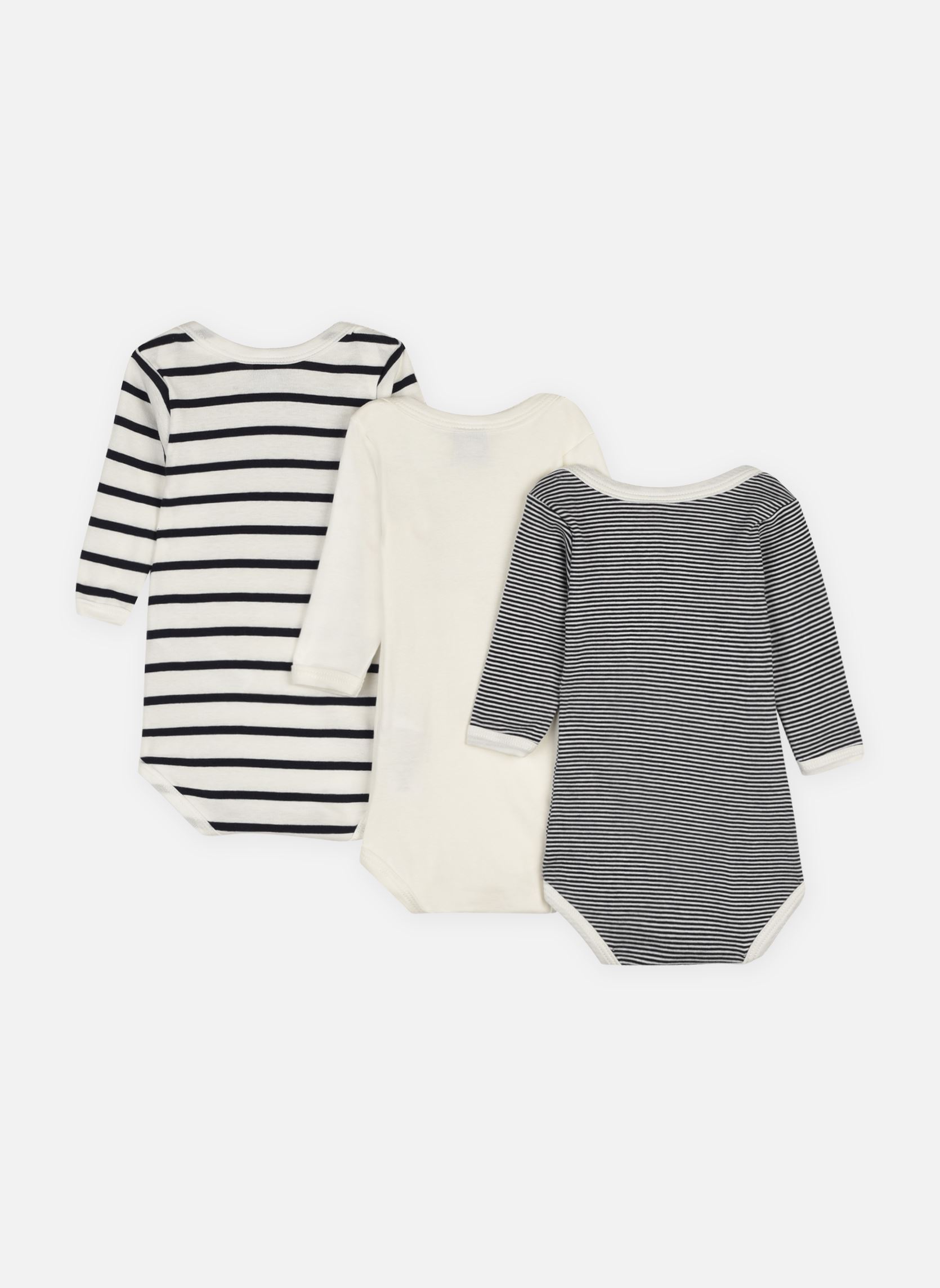 Bodies Lot de 3 bodies Manches Longues Marinièr blanc Petit Bateau Bodies Lot de 3 bodies Manches Longues Marinièr blanc VARIANTE 1