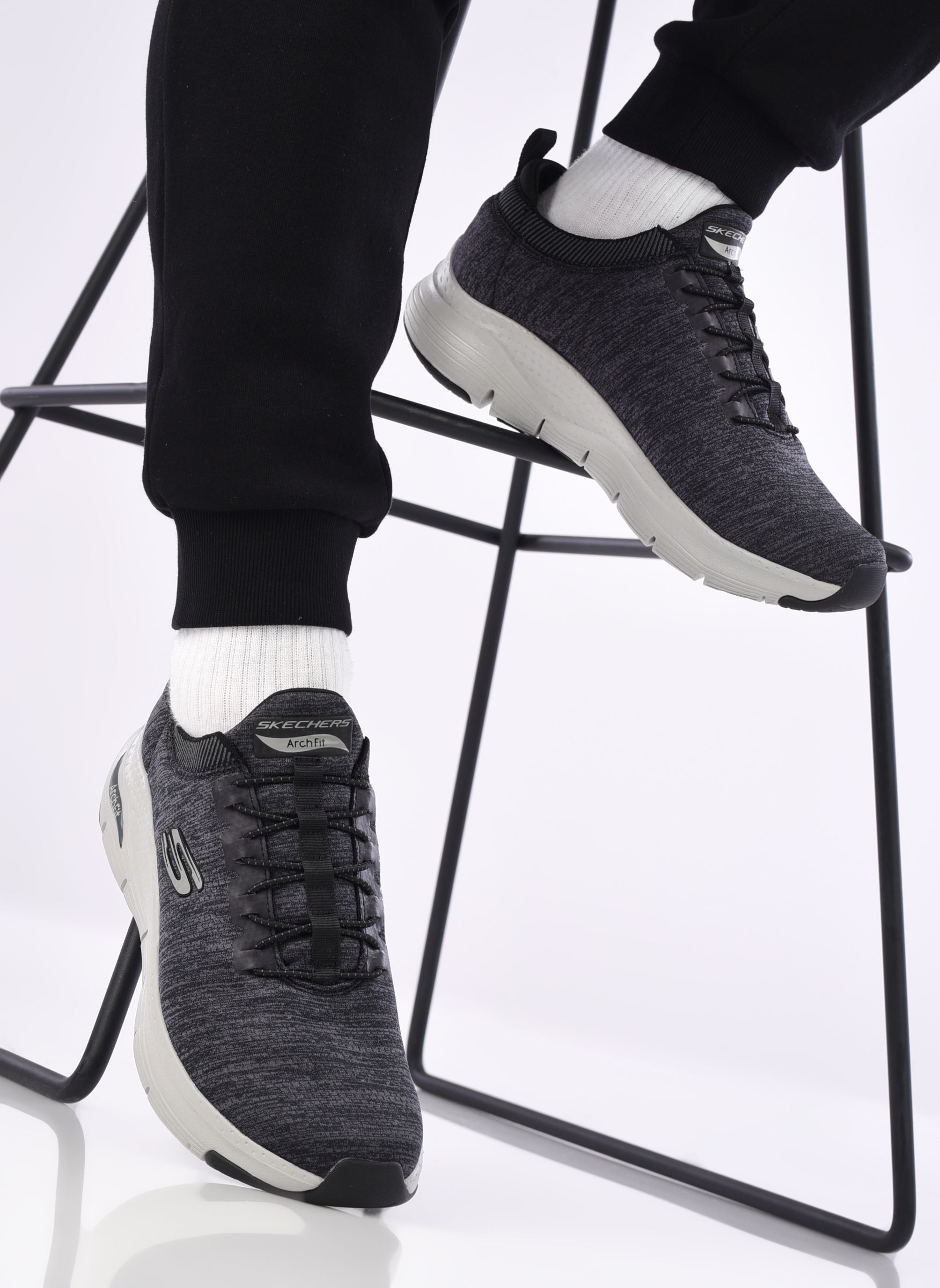 Baskets basses ARCH FIT - WAVEPORT homme noir Skechers Baskets basses ARCH FIT - WAVEPORT homme noir BKGY