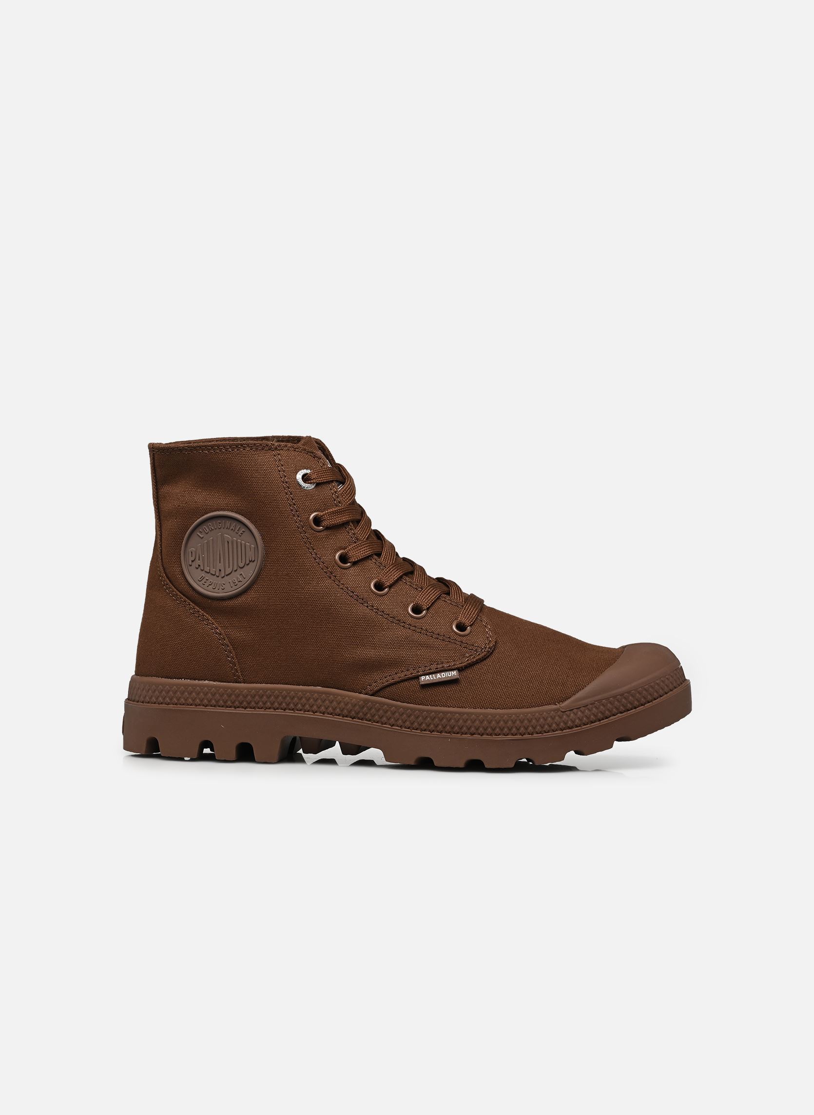 Bottines à lacets PAMPA MONO CHROME WW marron Palladium Bottines à lacets PAMPA MONO CHROME WW marron BARK BROWN