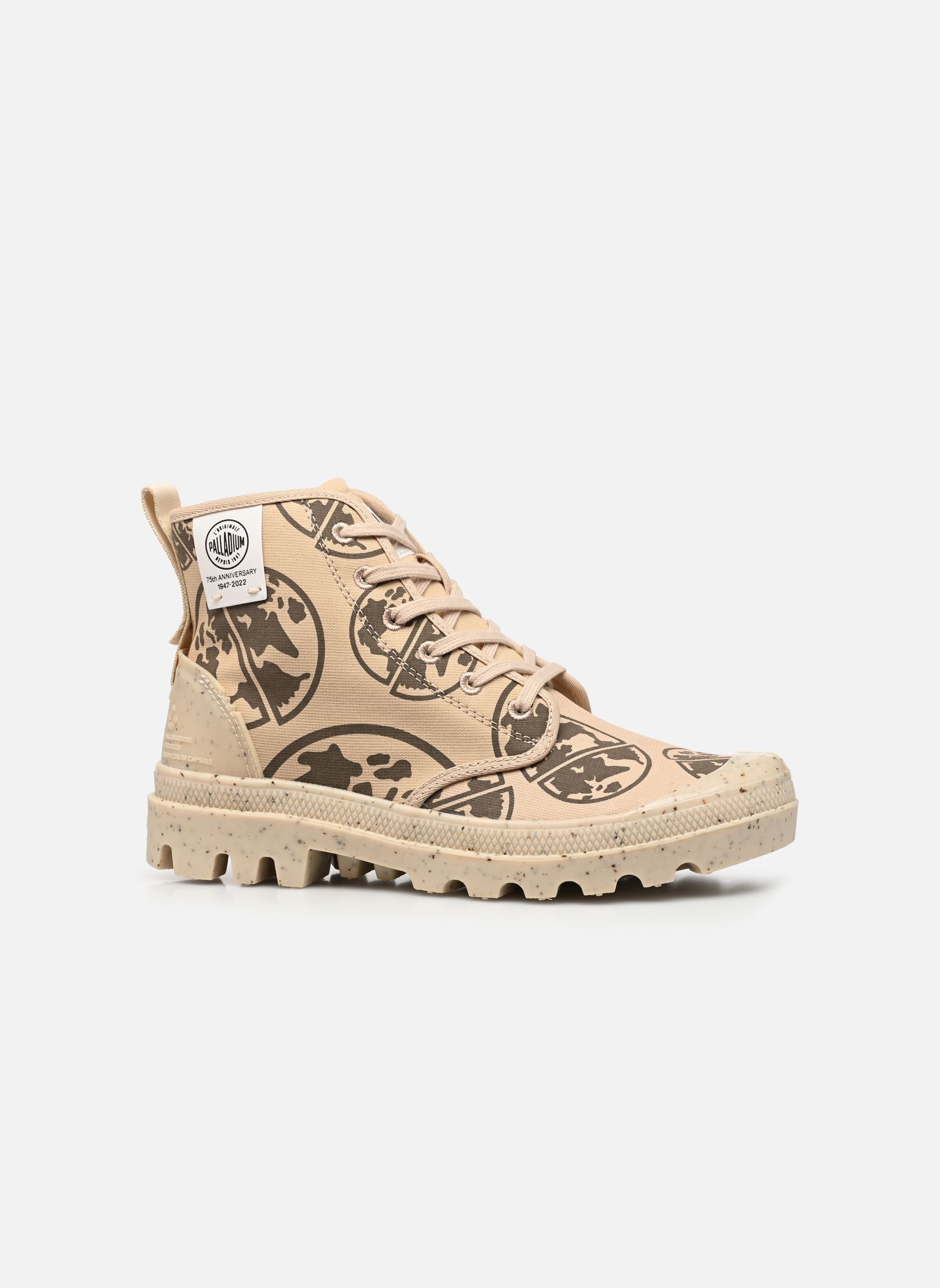 Leinen-Sneaker PAMPA ECO-VERSARY 75 W damen braun Palladium Leinen-Sneaker PAMPA ECO-VERSARY 75 W damen braun EARTH SAND