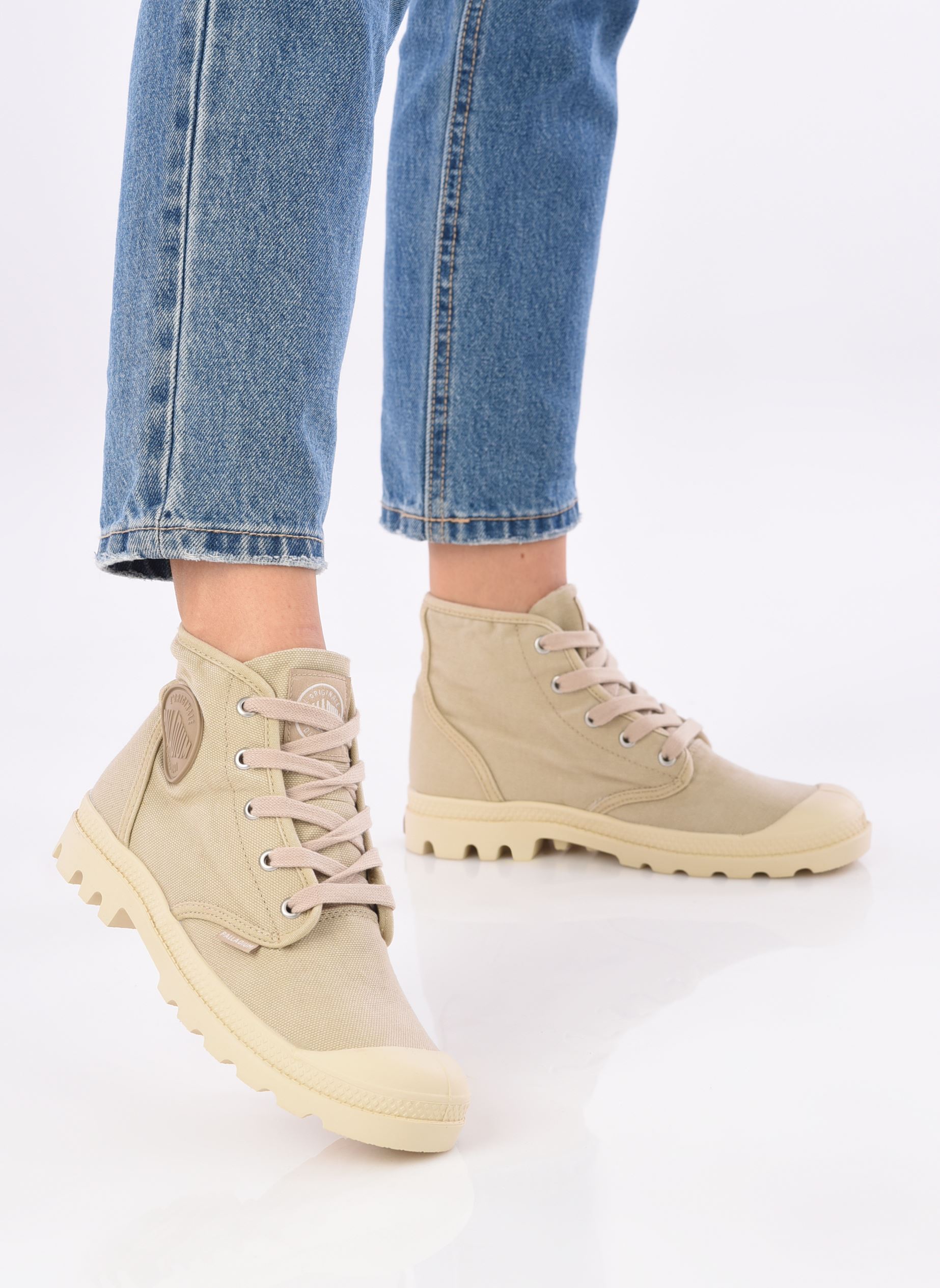 Leinen-Sneaker PAMPA HI W 2 damen beige Palladium Leinen-Sneaker PAMPA HI W 2 damen beige SAHARA