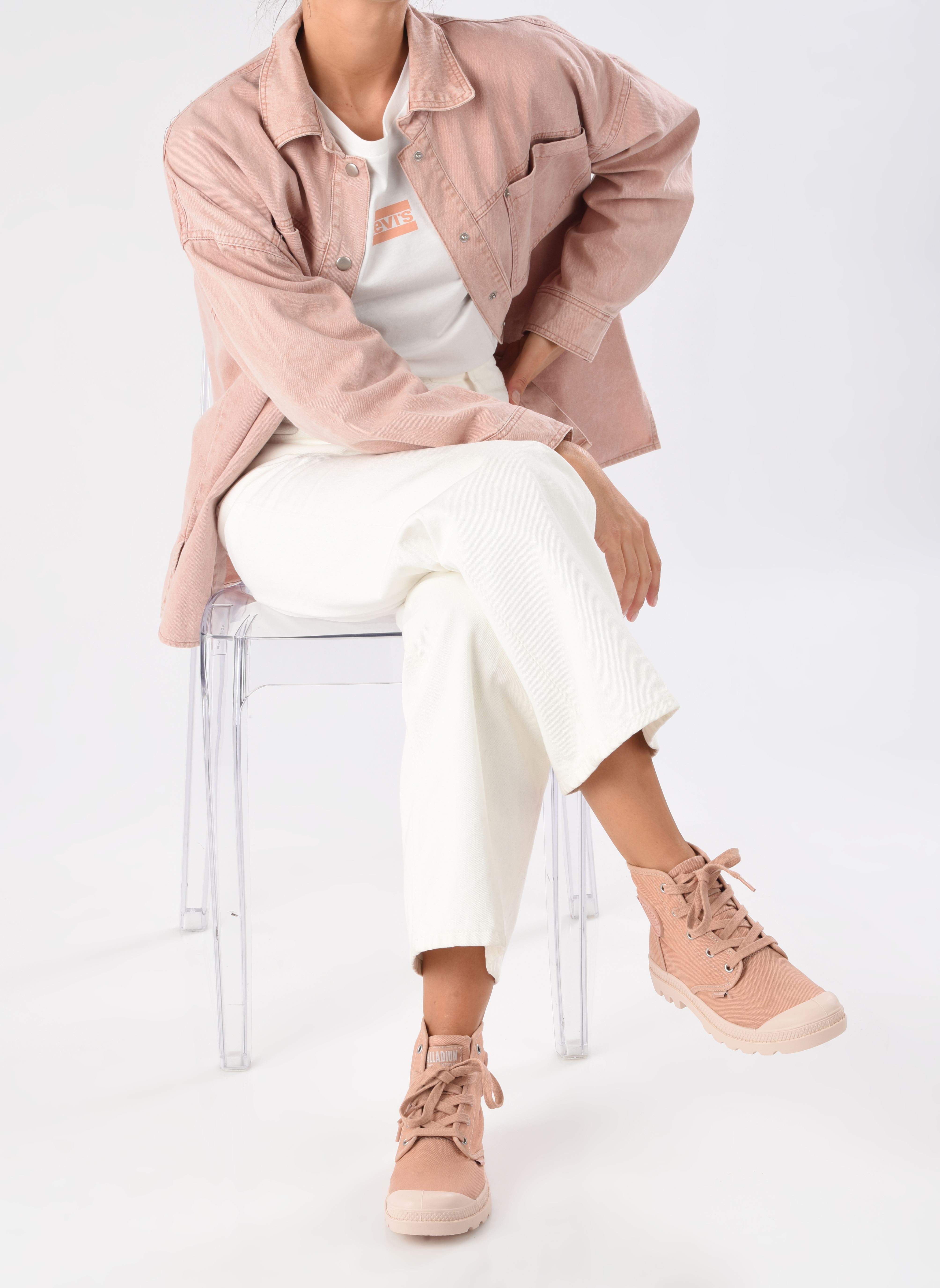 Leinen-Sneaker PAMPA HI W 2 damen rosa Palladium Leinen-Sneaker PAMPA HI W 2 damen rosa ROSE BRICK