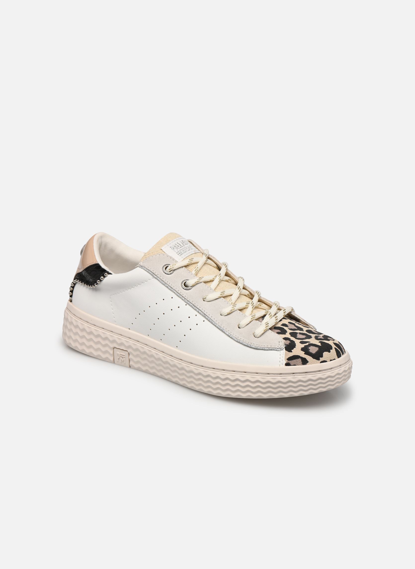 Baskets toile PALLATEMPO 04 W femme blanc Palladium Baskets toile PALLATEMPO 04 W femme blanc WHITE/LEOPARD/BLACK