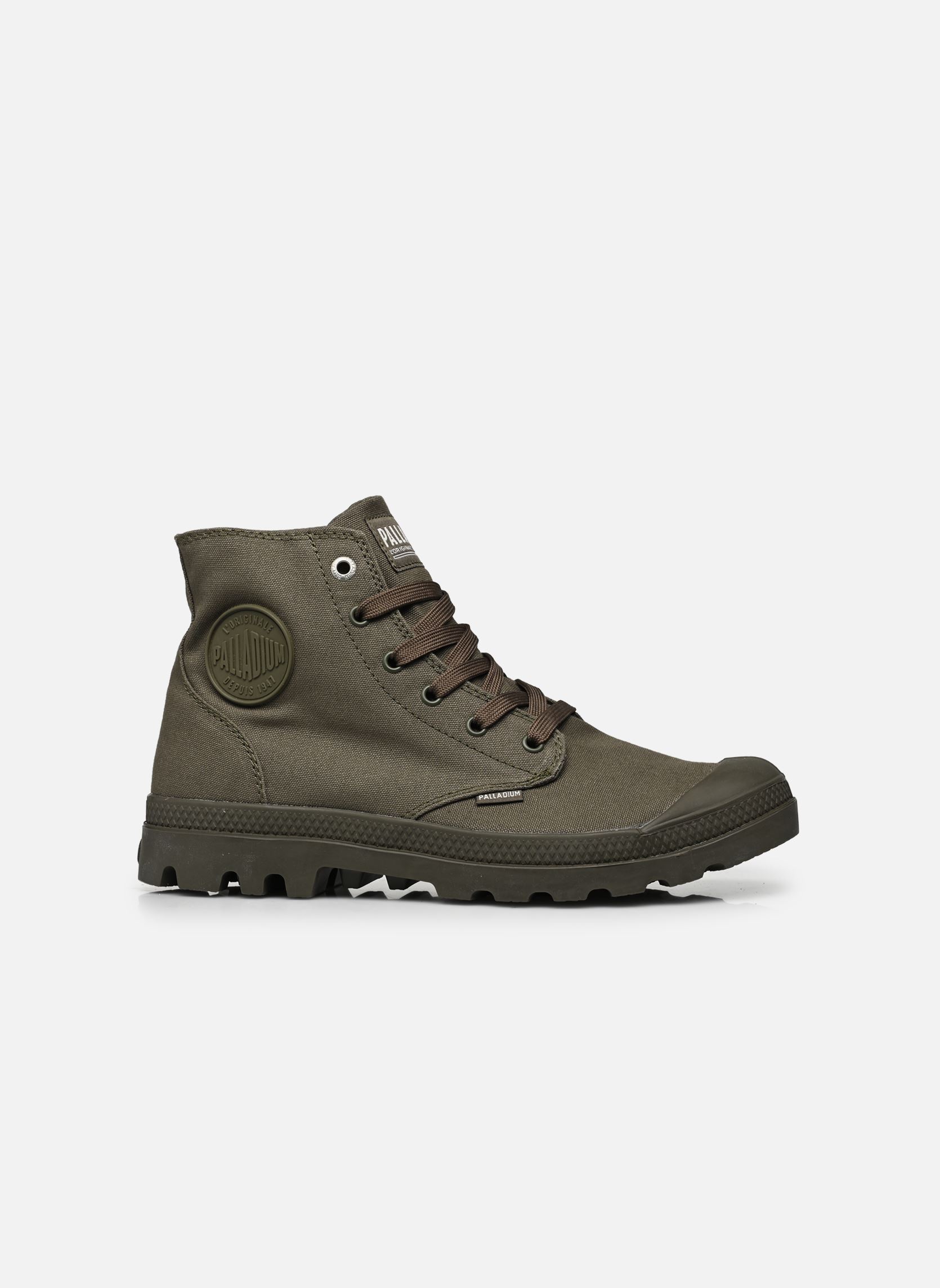 Bottines à lacets PAMPA MONO CHROME MM homme vert Palladium Bottines à lacets PAMPA MONO CHROME MM homme vert OLIVE NIGHT