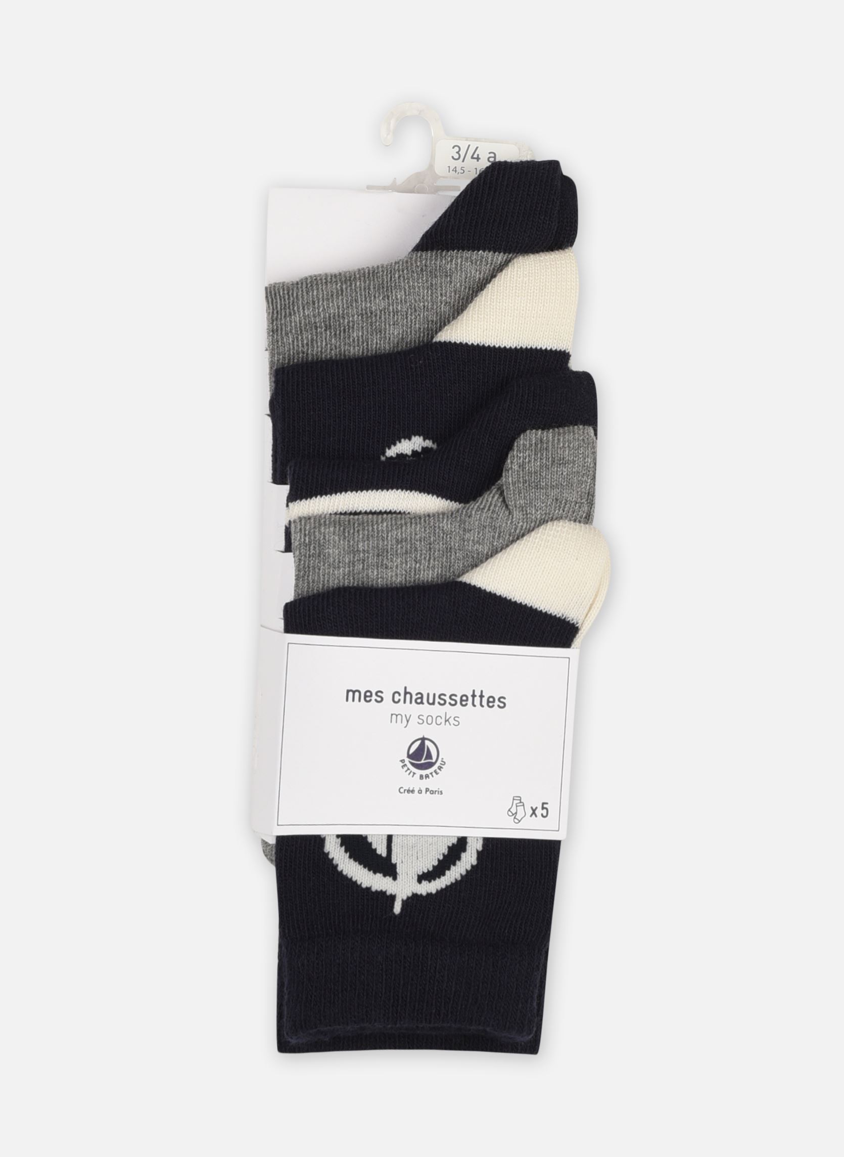 Sokken Chaussettes - Lot de 5 - Enfant jongens meerkleurig Petit Bateau Sokken Chaussettes - Lot de 5 - Enfant jongens meerkleurig NOIR & GRIS & NOIR-RAYÉ & NOIR