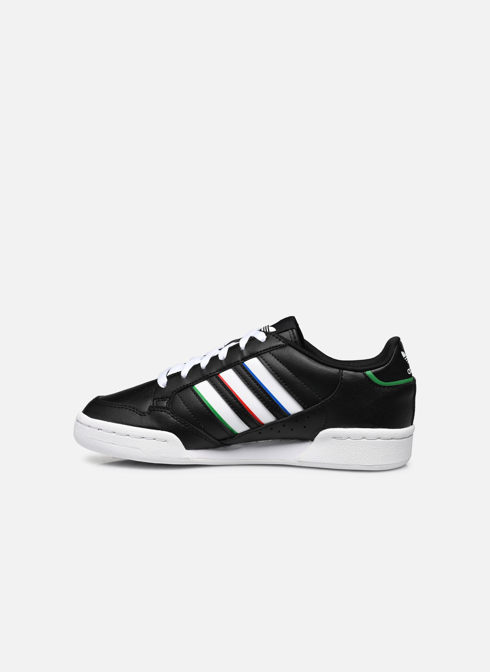 Niedrige Sneaker Continental 80 Stripes J schwarz adidas originals Niedrige Sneaker Continental 80 Stripes J schwarz Cblack/Ftwwht/Vivred