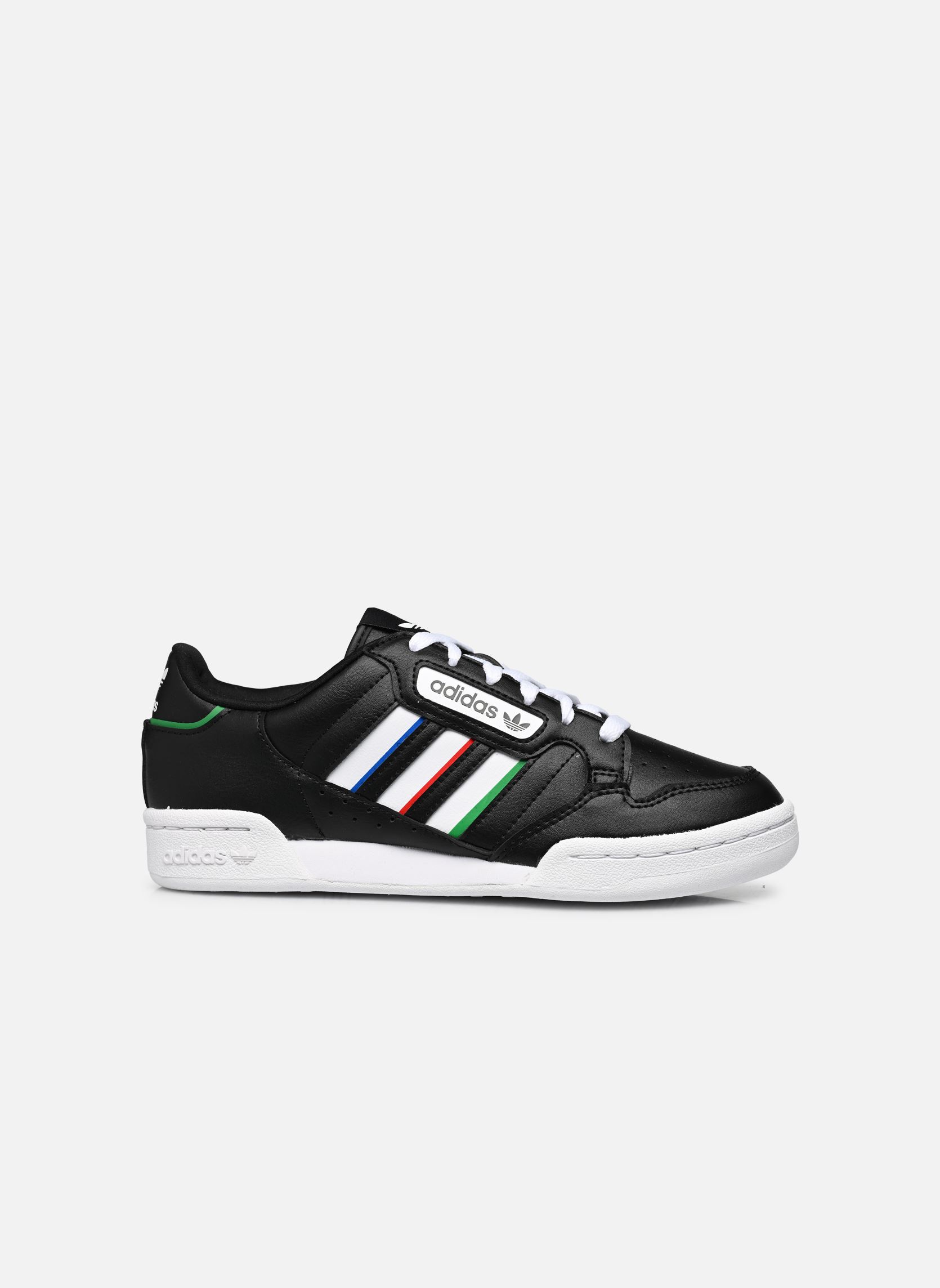 Niedrige Sneaker Continental 80 Stripes J schwarz adidas originals Niedrige Sneaker Continental 80 Stripes J schwarz Cblack/Ftwwht/Vivred