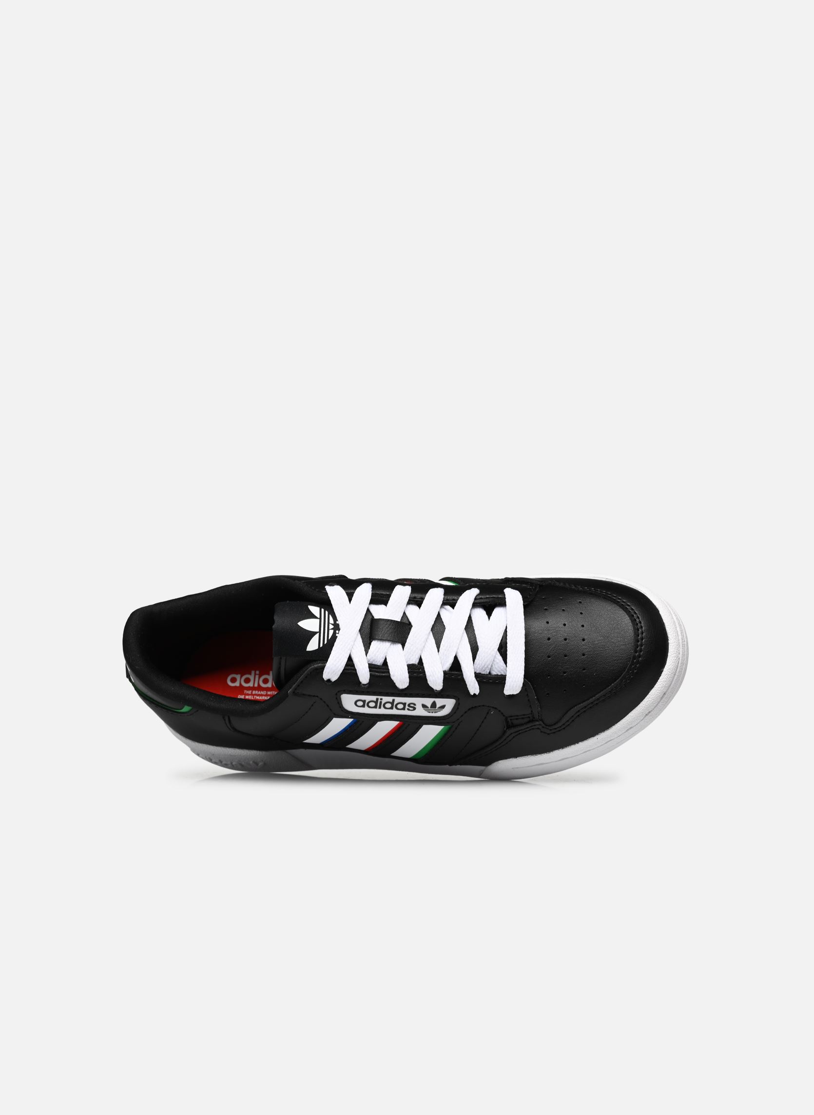 Niedrige Sneaker Continental 80 Stripes J schwarz adidas originals Niedrige Sneaker Continental 80 Stripes J schwarz Cblack/Ftwwht/Vivred