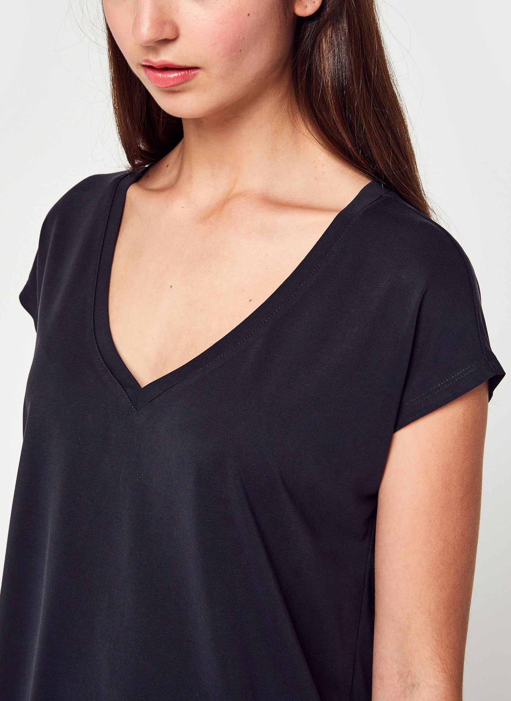 Tee-shirts Vimodala V-Neck S/S Top/Su - Noos femme noir Vila Tee-shirts Vimodala V-Neck S/S Top/Su - Noos femme noir BLACK