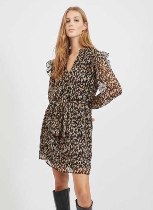 Vila Jurken Vifalia L/S Short Dress dames zwart