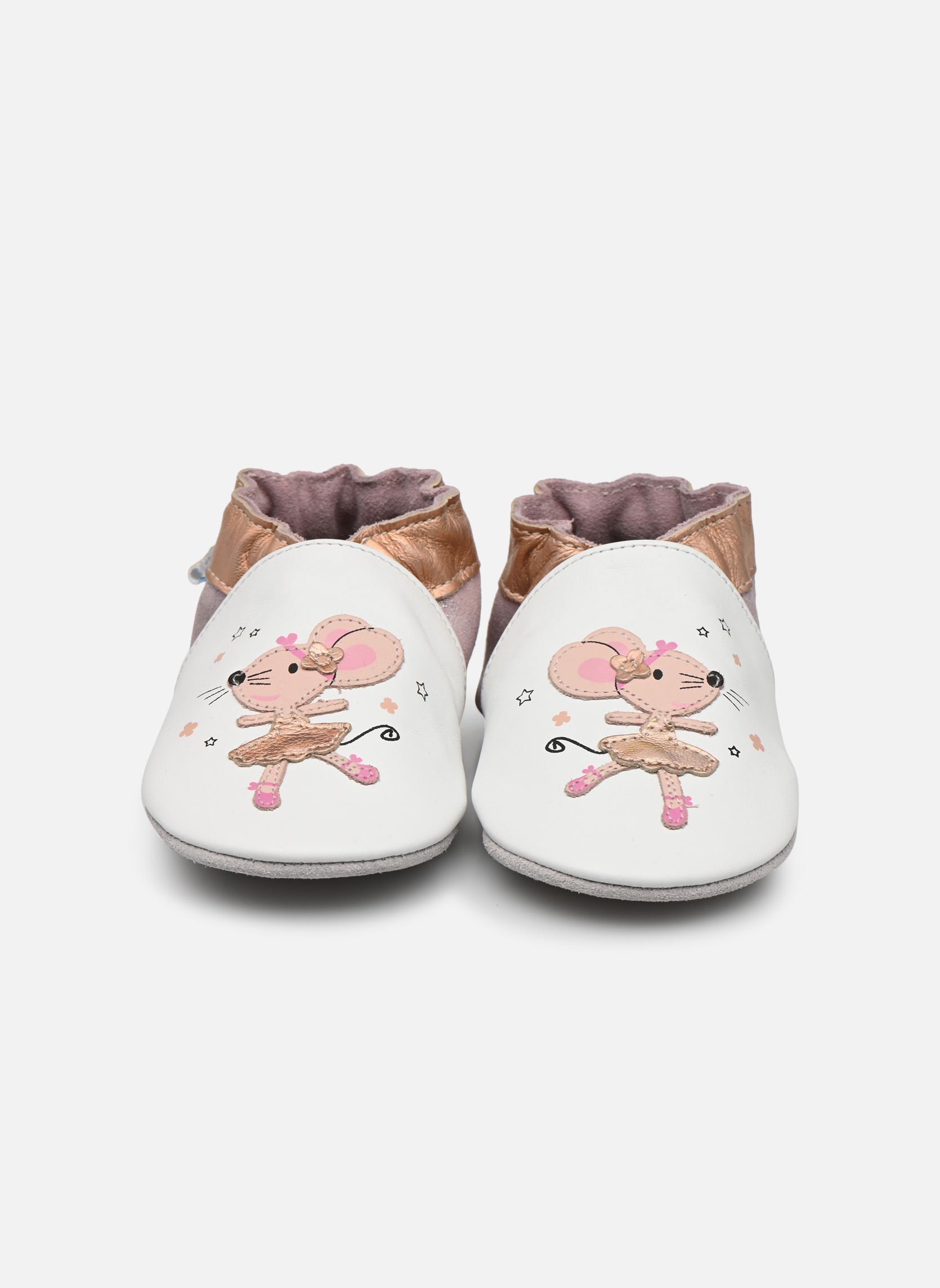 Hausschuhe Dancing Mouse mädchen weiß Robeez Hausschuhe Dancing Mouse mädchen weiß BLANC ROSE GLITTER