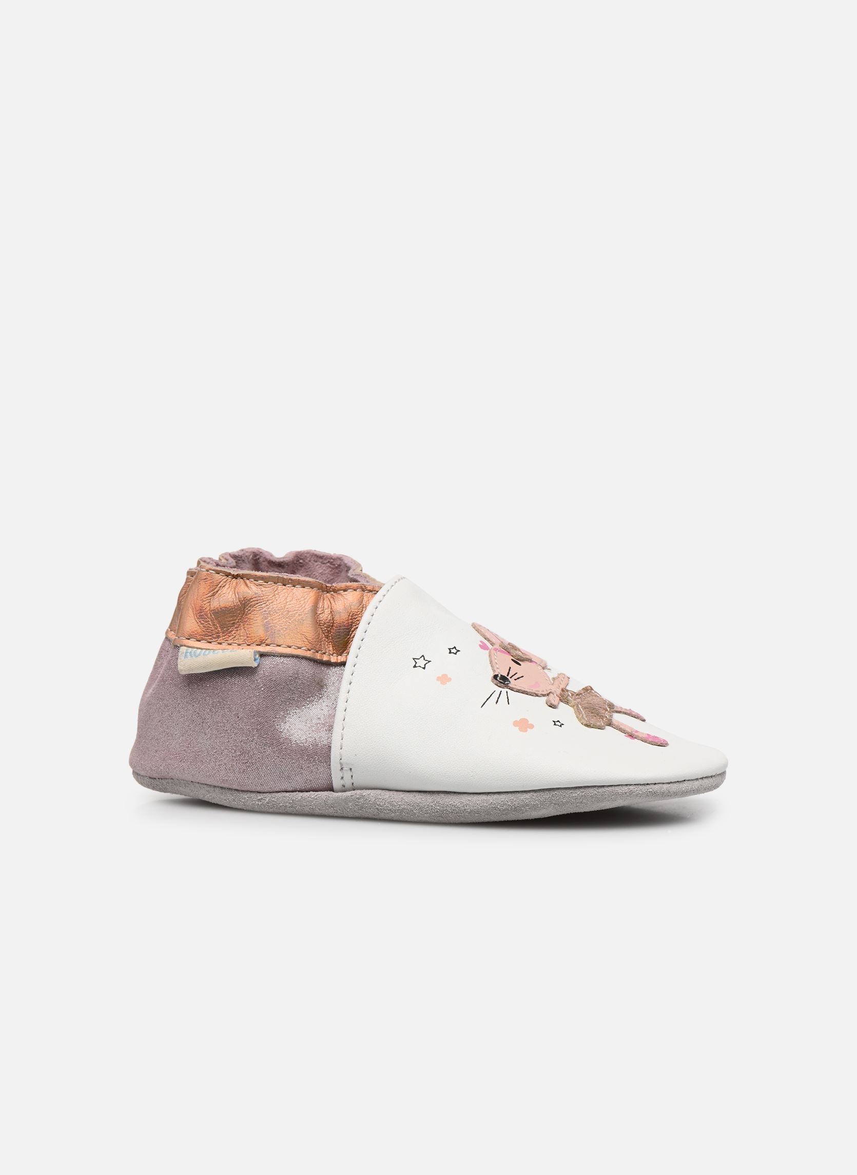 Hausschuhe Dancing Mouse mädchen weiß Robeez Hausschuhe Dancing Mouse mädchen weiß BLANC ROSE GLITTER