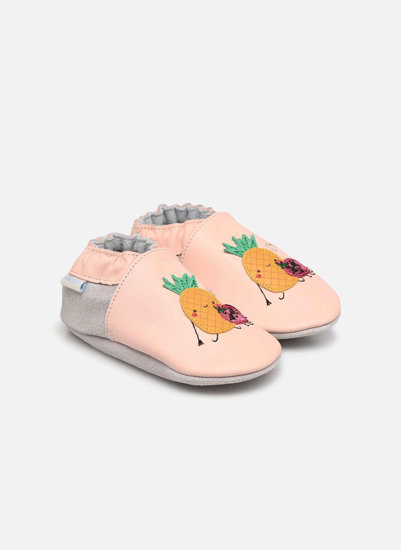 Hausschuhe Holidays Fruits rosa Robeez Hausschuhe Holidays Fruits rosa ROSE DRAGEE ARGENT