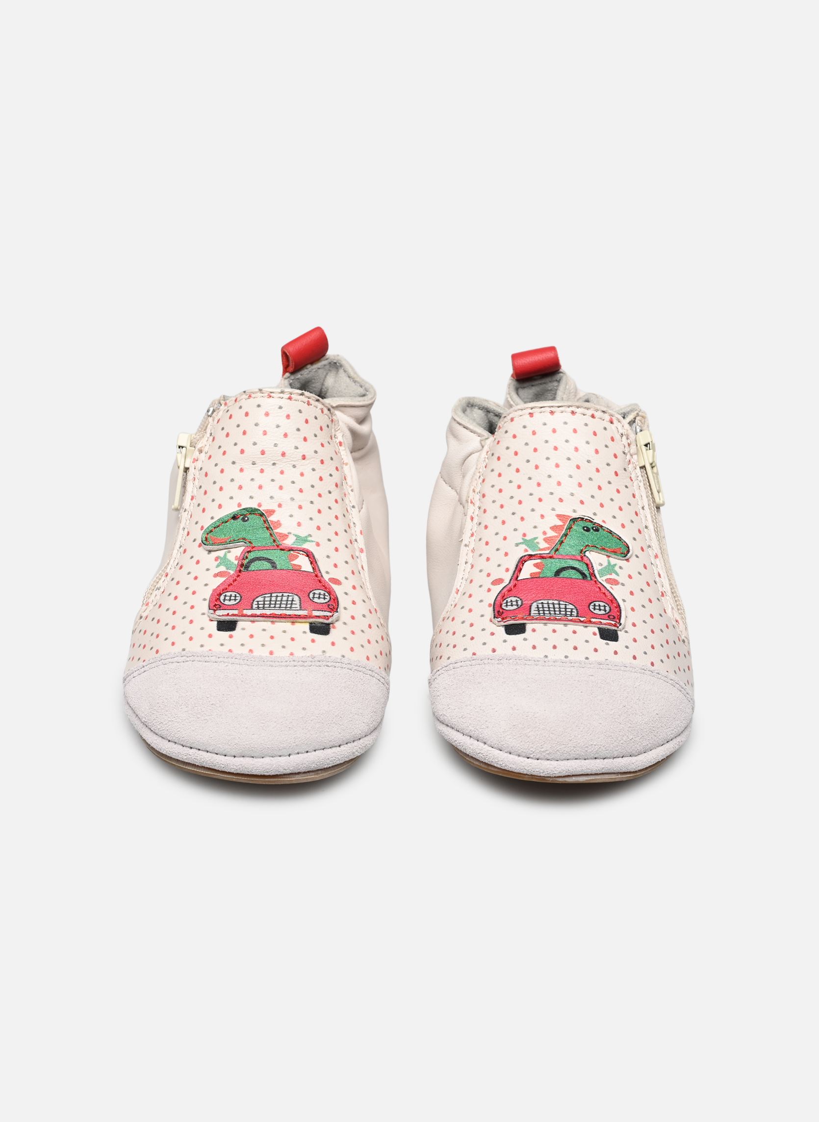 Chaussons Dino Trip garçon blanc Robeez Chaussons Dino Trip garçon blanc BEIGE ROUGE VERT
