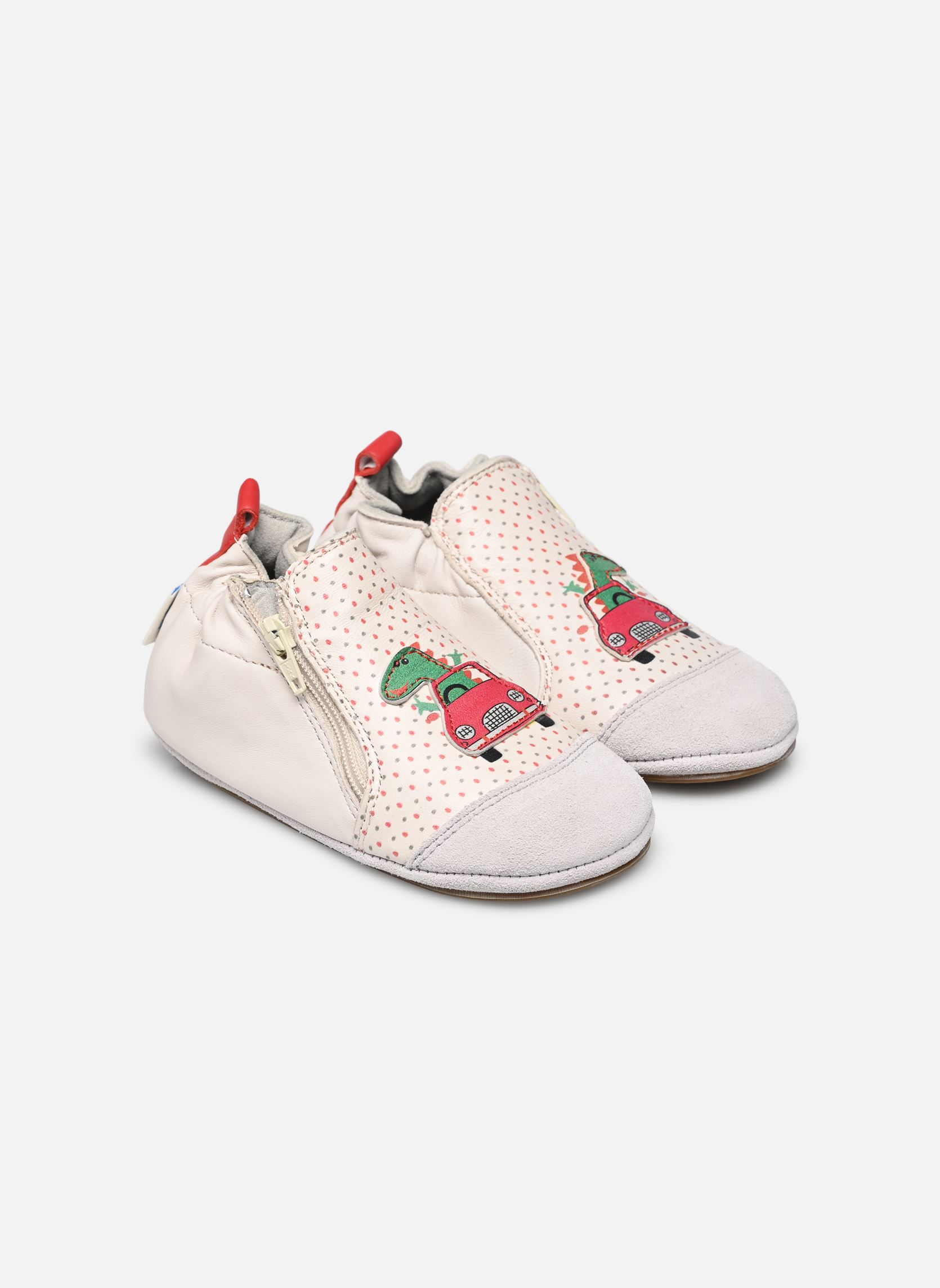 Chaussons Dino Trip garçon blanc Robeez Chaussons Dino Trip garçon blanc BEIGE ROUGE VERT