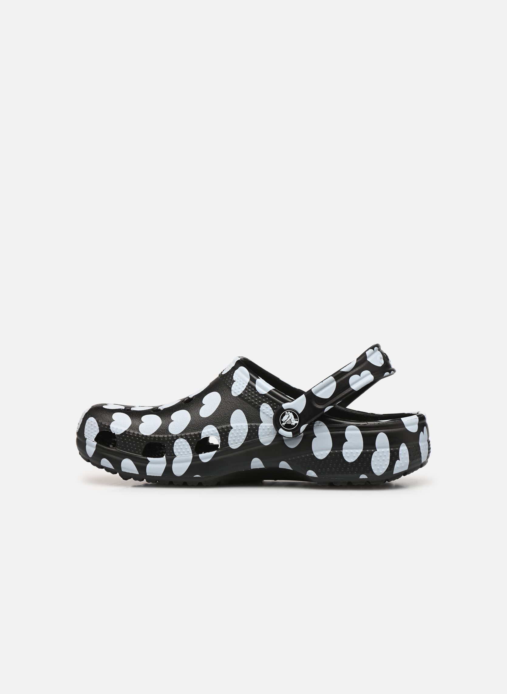 Pantoletten Classic Heart Print Clog W damen schwarz Crocs Pantoletten Classic Heart Print Clog W damen schwarz Black/white